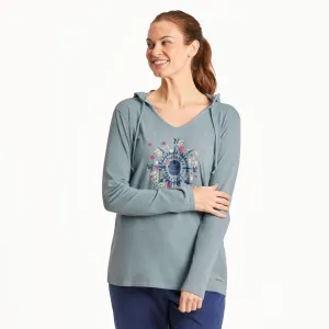 Women's Beauty in All Directions Long Sleeve Crusher-LITE Hooded Tee Life is Good