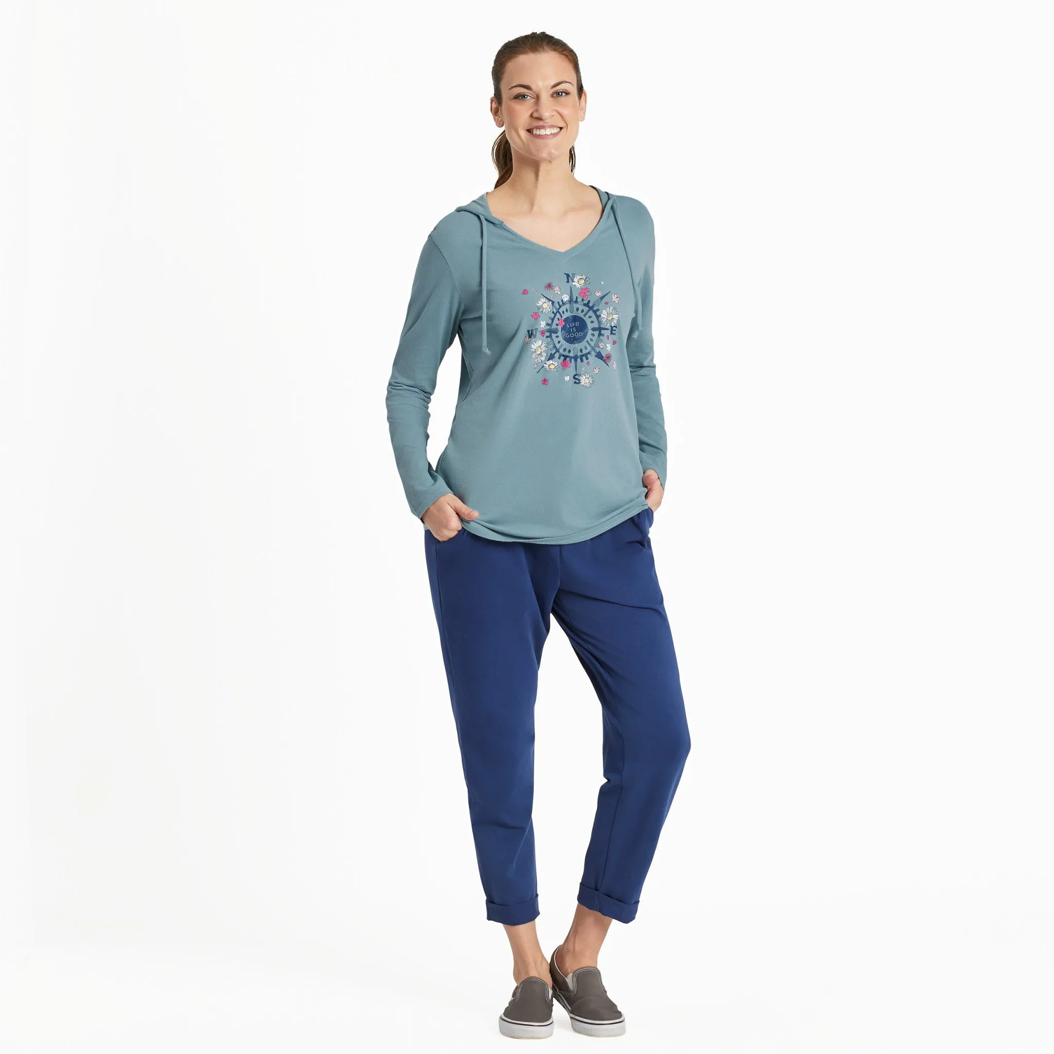 Women's Beauty in All Directions Long Sleeve Crusher-LITE Hooded Tee Life is Good