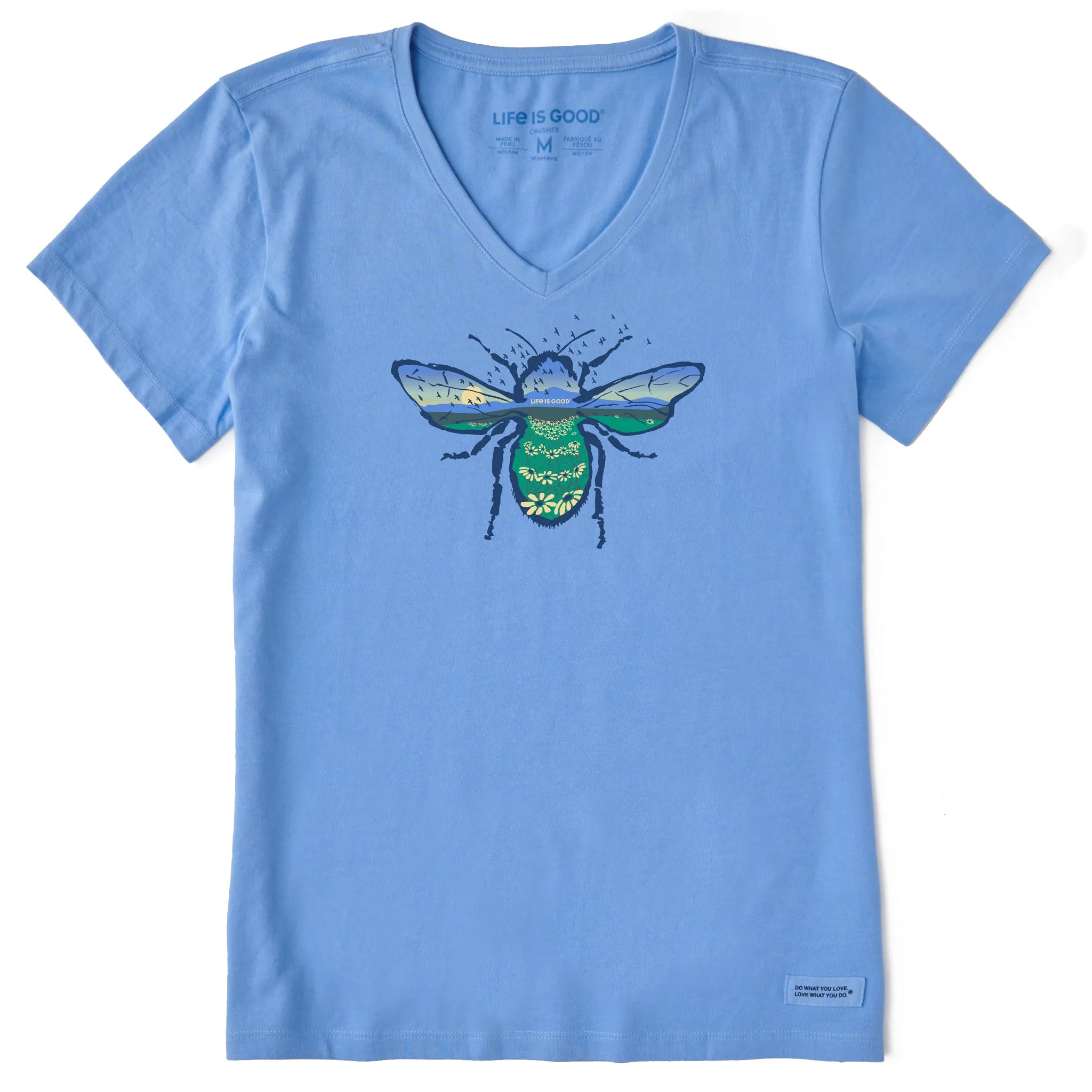 Women's Beescape Short Sleeve Crusher Vee Life is Good