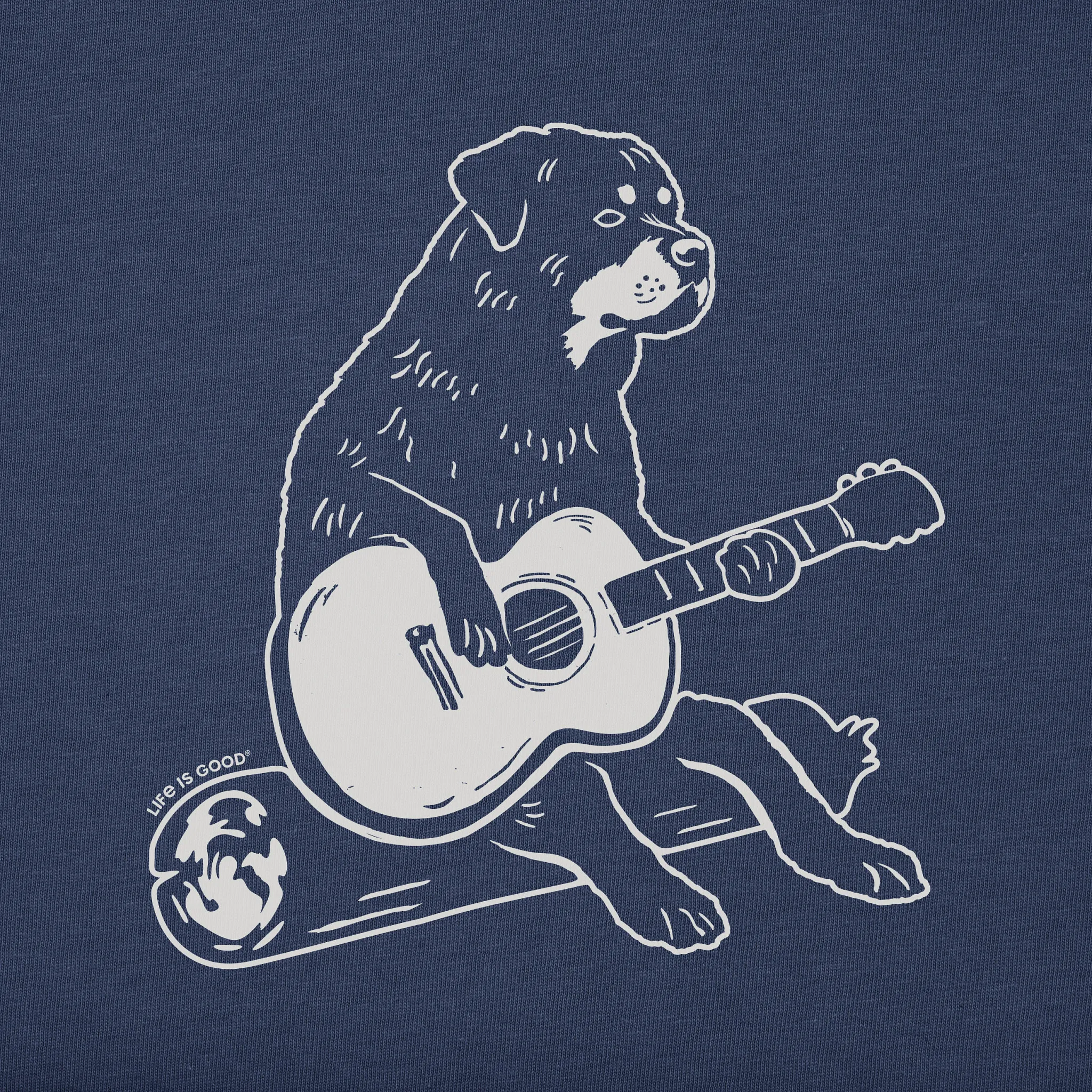 Women's Bert's Rottie with Guitar Short Sleeve Crusher Boxy Tee Life is Good