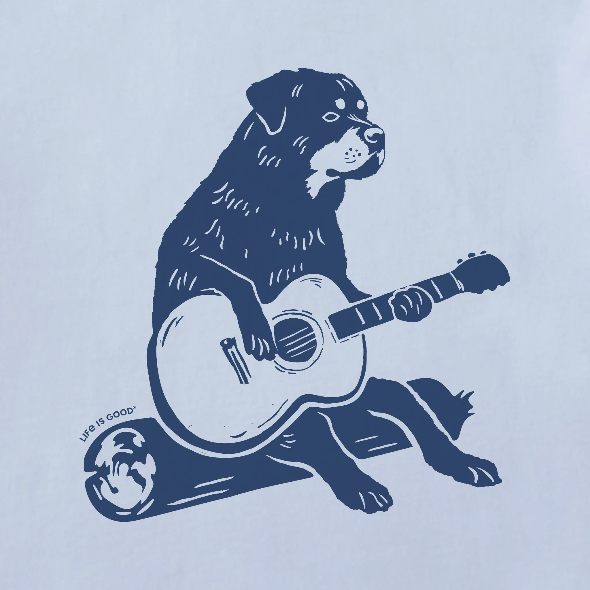 Women's Bert's Rottie with Guitar Short Sleeve Crusher Boxy Tee Life is Good