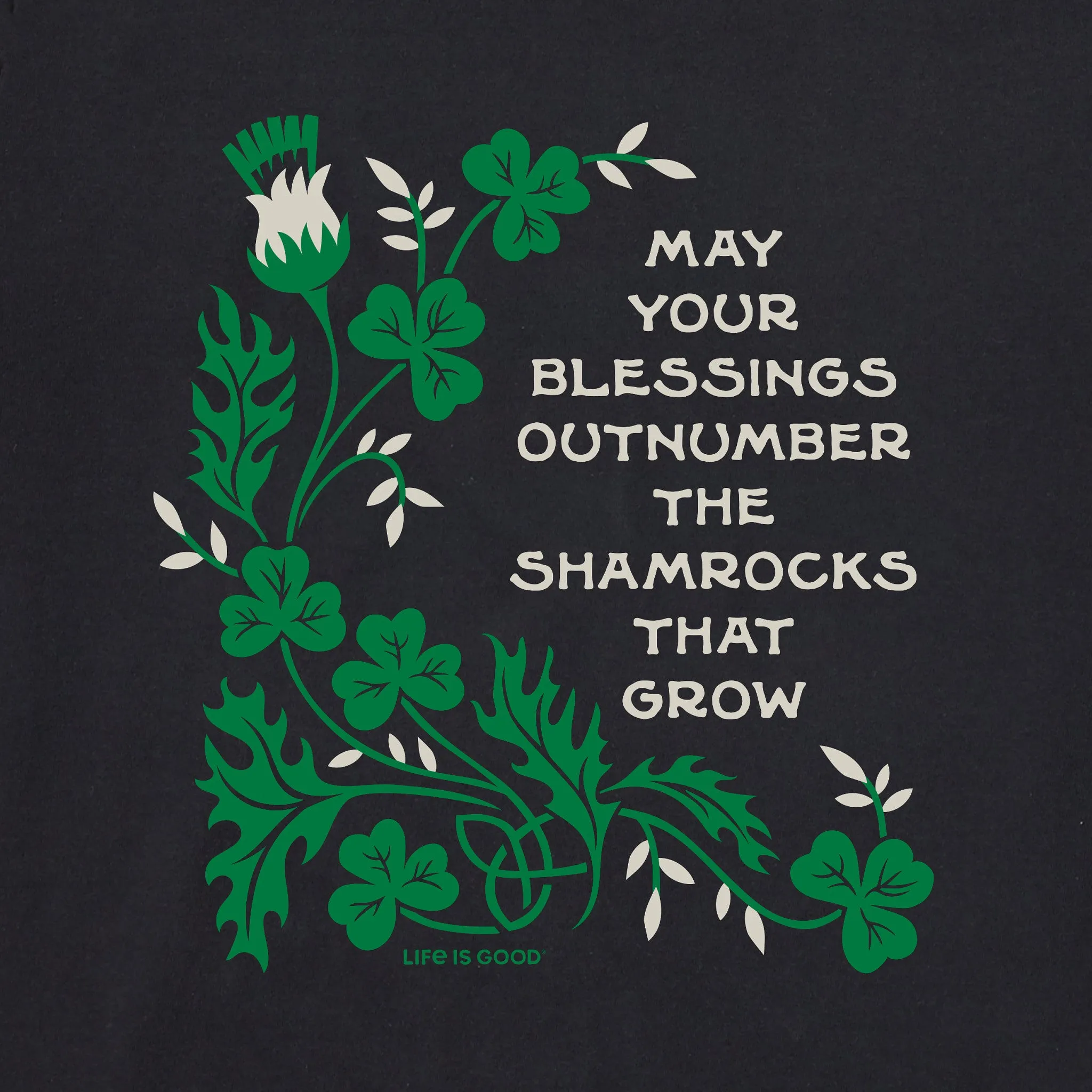 Women's Bert's Shamrock Medley Short Sleeve Crusher Tee Life is Good