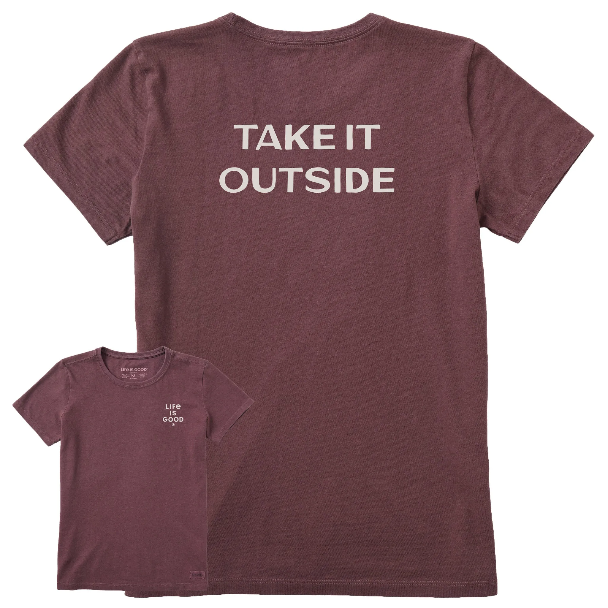 Women's Bert's Take it Outside Short Sleeve Crusher Tee Life is Good