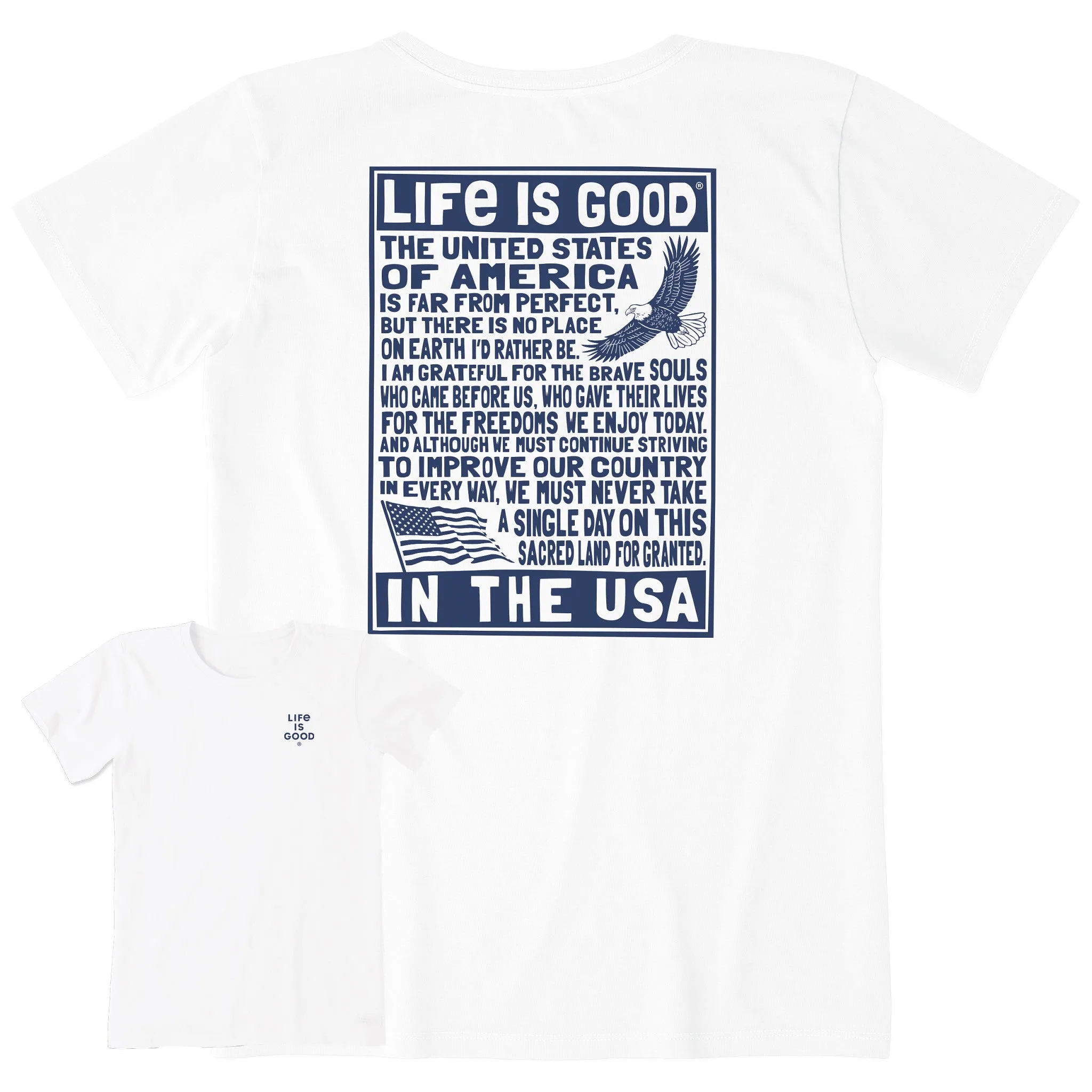 Women's Bert's USA Manifesto Short Sleeve Crusher Tee Life is Good