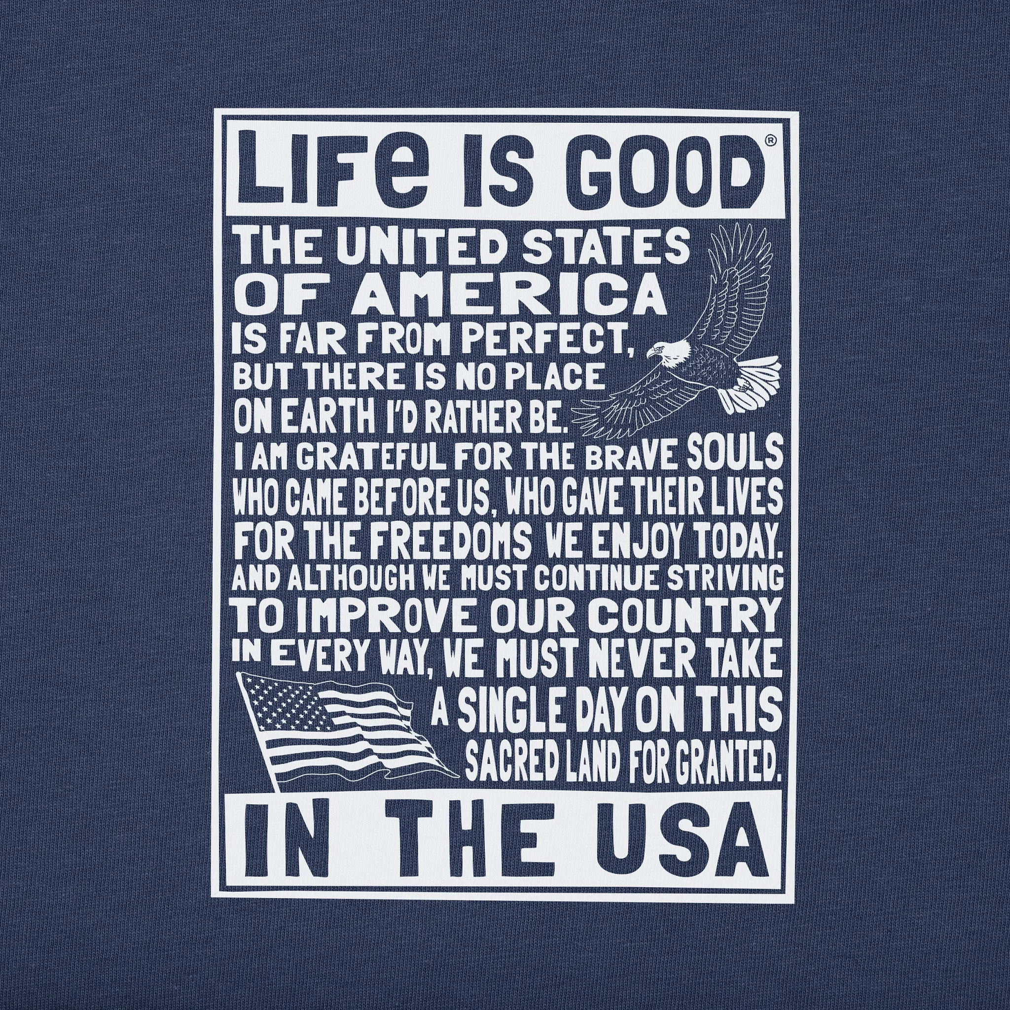 Women's Bert's USA Manifesto Short Sleeve Crusher Tee Life is Good