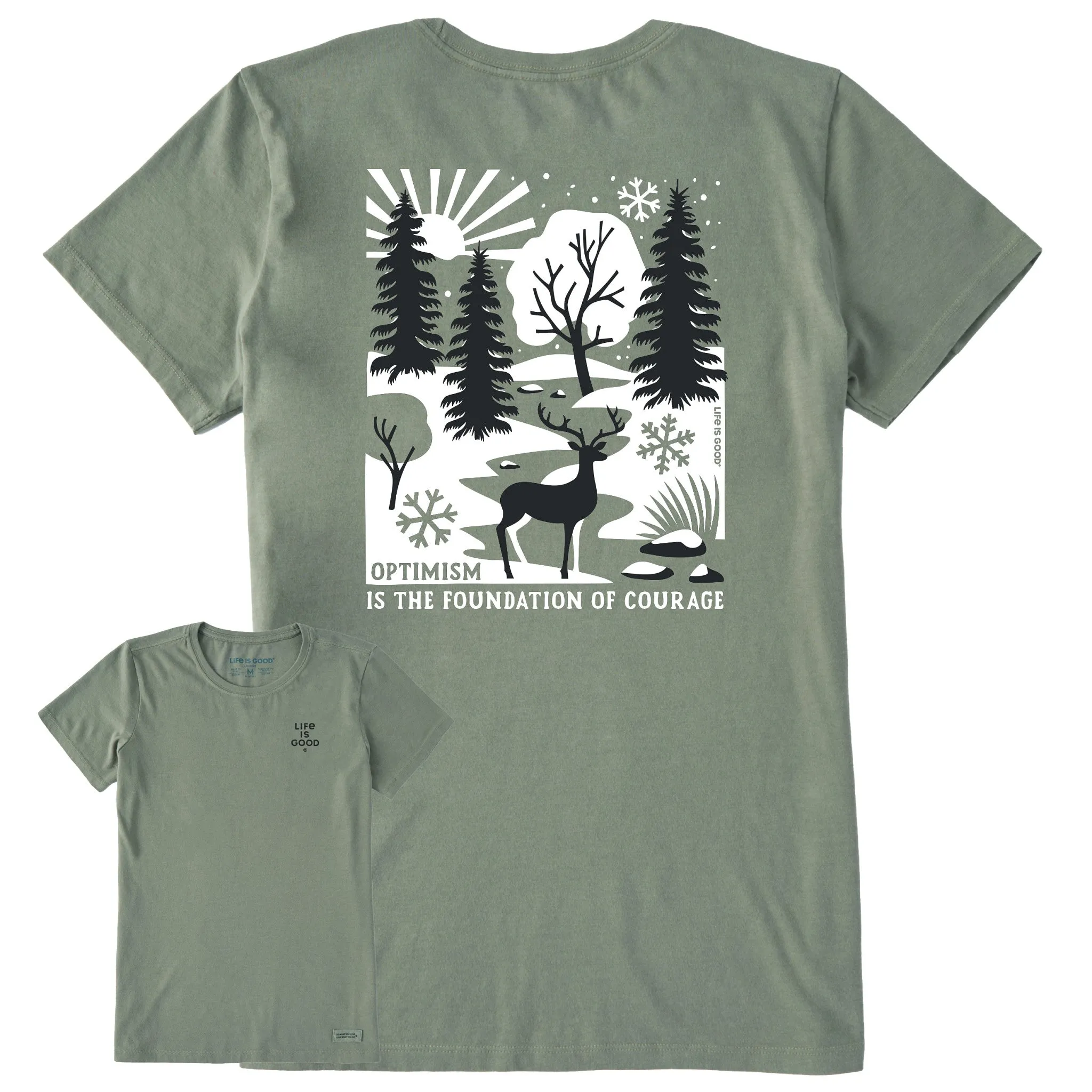 Women's Bert's Winter Medley Short Sleeve Crusher Tee Life is Good