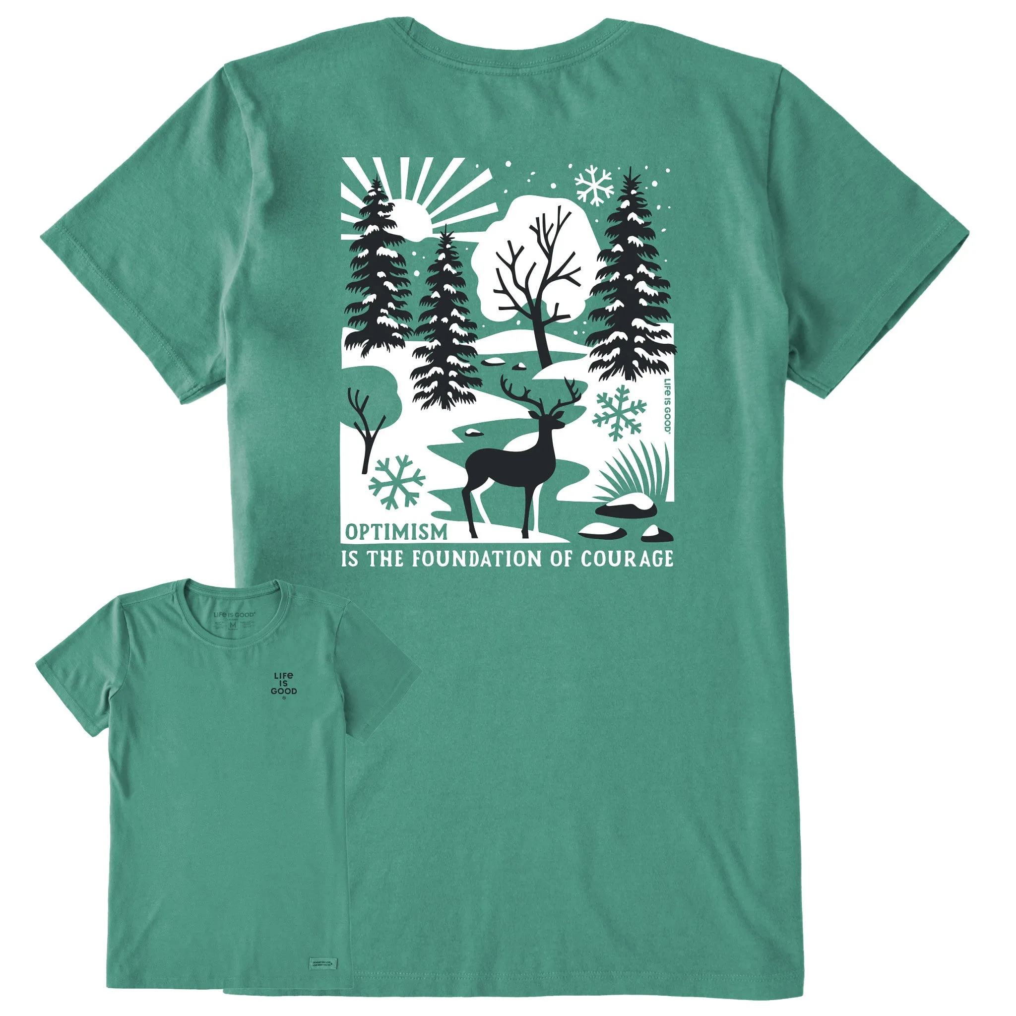 Women's Bert's Winter Medley Short Sleeve Crusher Tee Life is Good