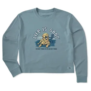 Women's Best Things Golden Dock Long Sleeve Crusher Boxy Tee Life is Good