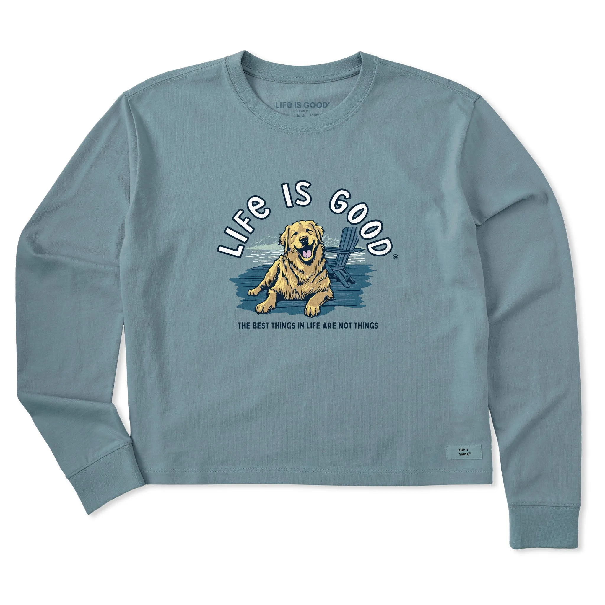 Women's Best Things Golden Dock Long Sleeve Crusher Boxy Tee Life is Good