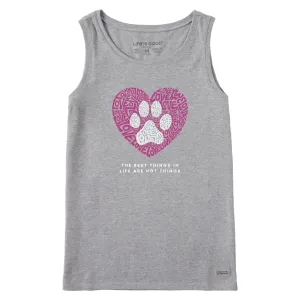 Women's Best Things Paw Heart Crusher Tank Life is Good