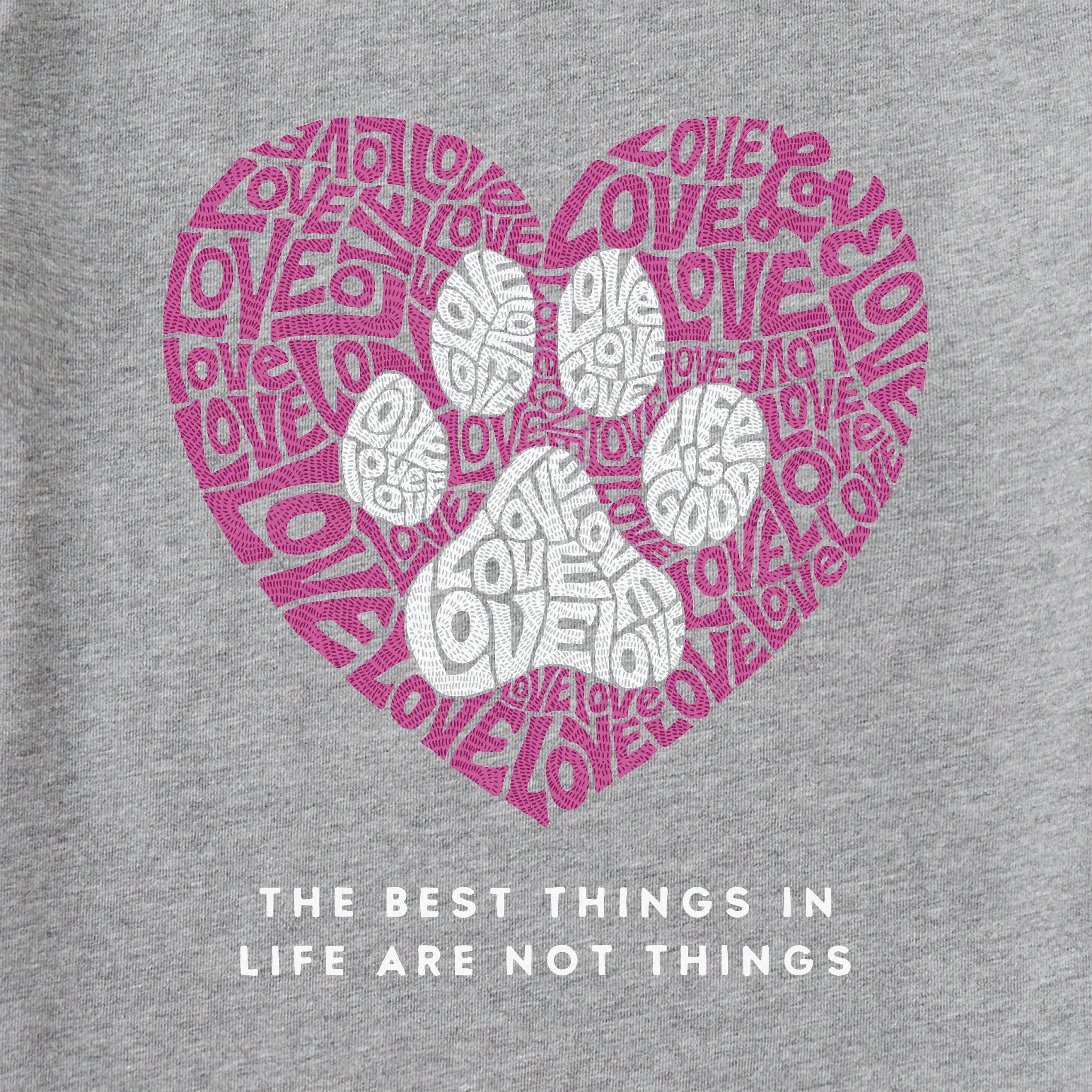 Women's Best Things Paw Heart Long Sleeve Crusher Tee Life is Good