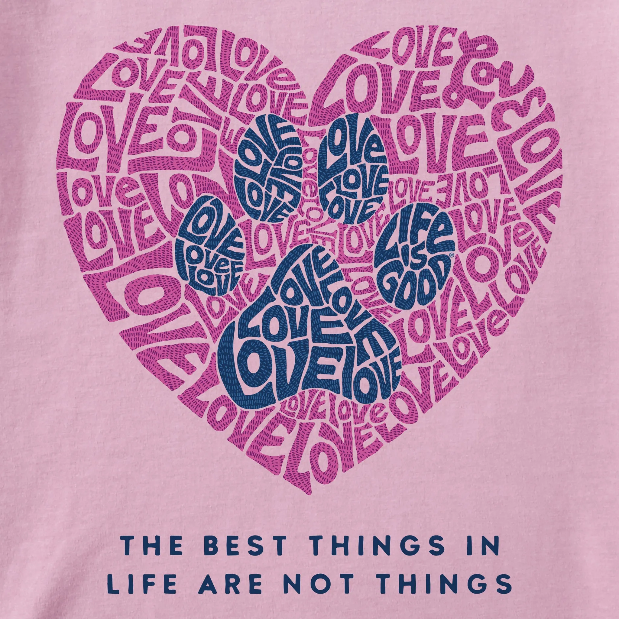 Women's Best Things Paw Heart Long Sleeve Crusher Tee Life is Good
