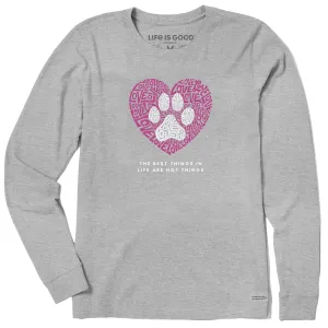 Women's Best Things Paw Heart Long Sleeve Crusher Tee Life is Good