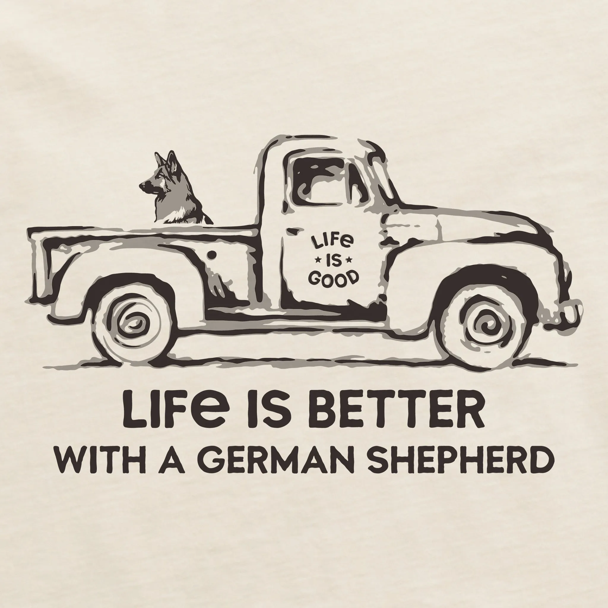 Women's Better with a Shepherd Truck Short Sleeve Tee Life is Good