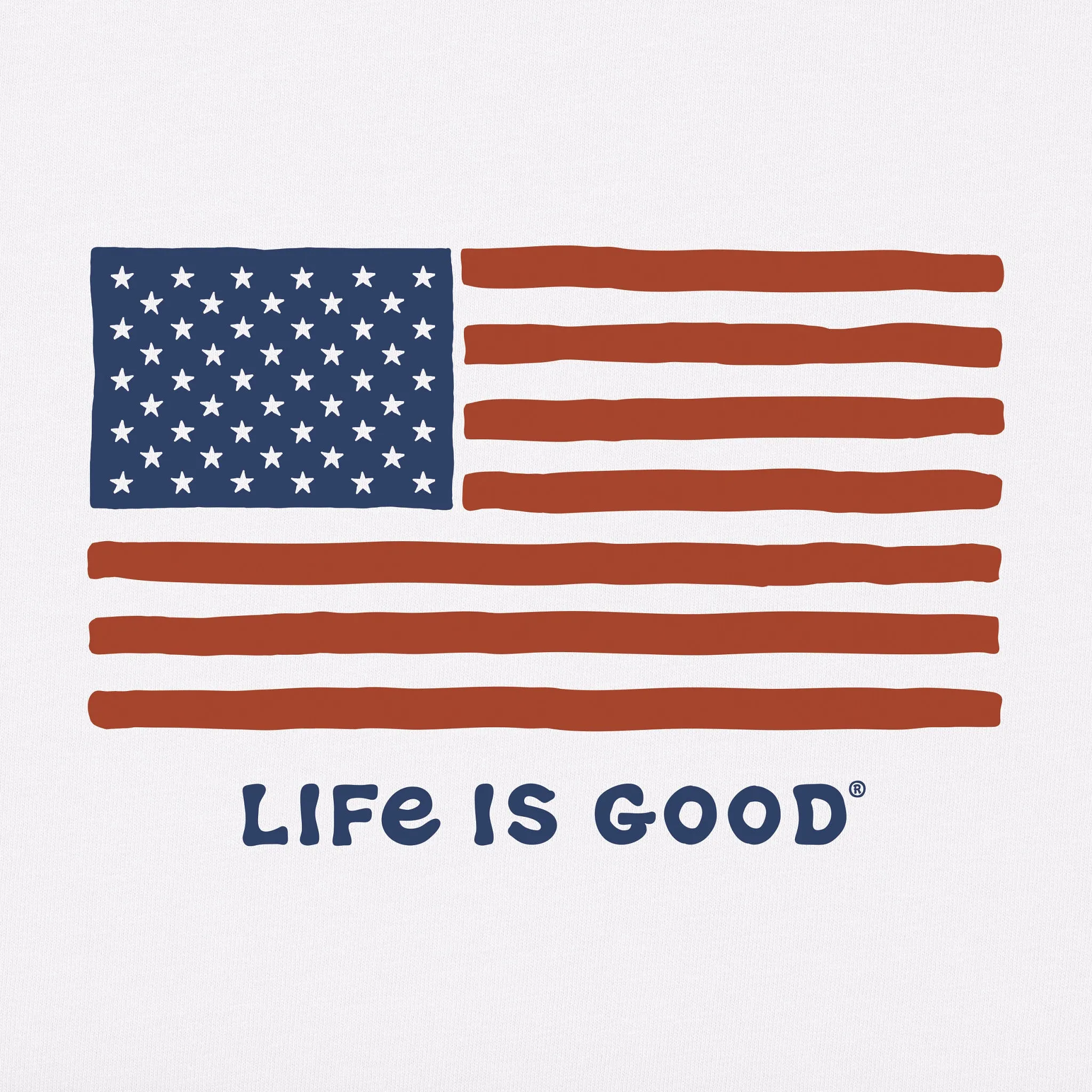 Women's Big Flag Short Sleeve Vee Life is Good