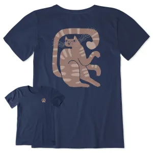 Women's Blue Cat Short Sleeve Tee Life is Good