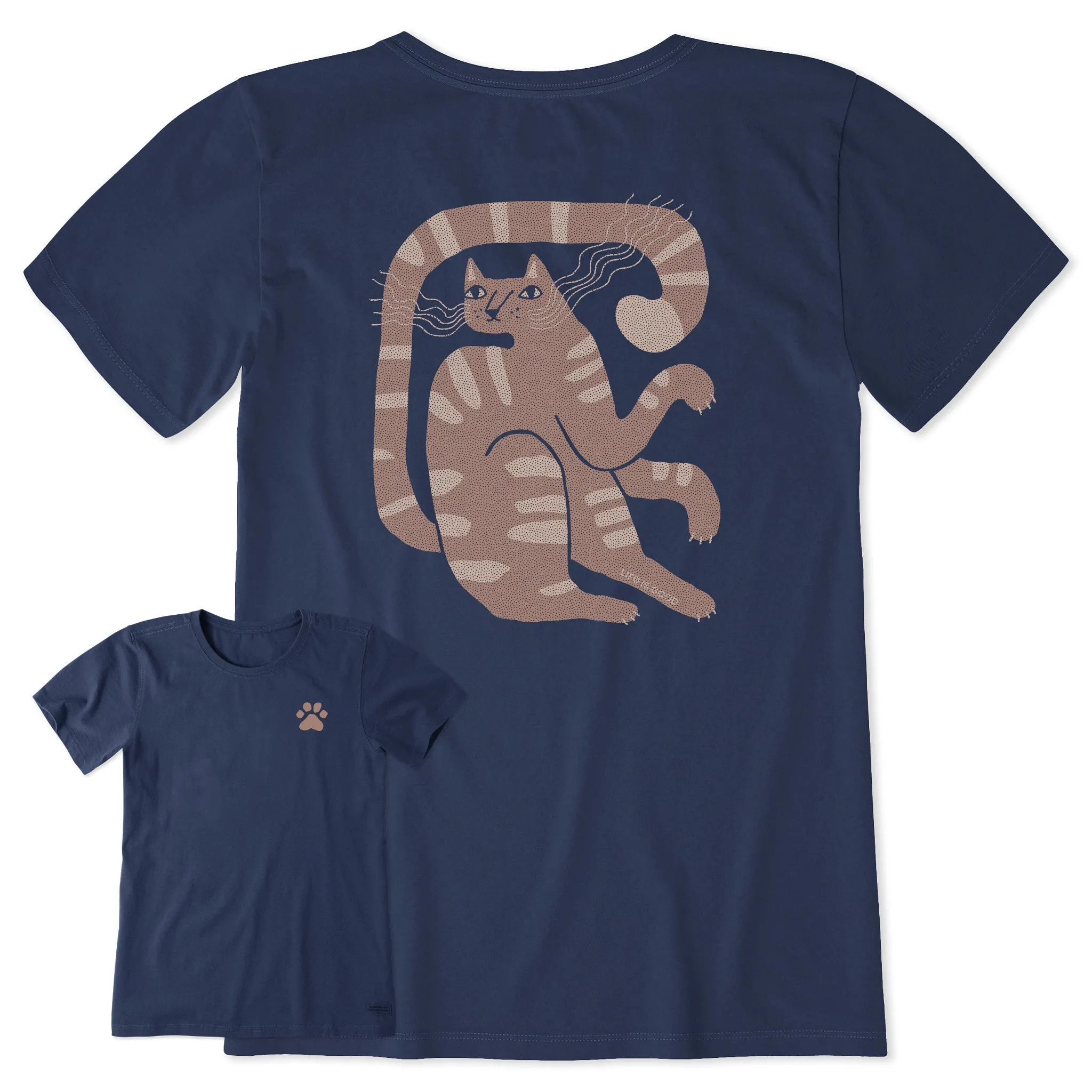 Women's Blue Cat Short Sleeve Tee Life is Good