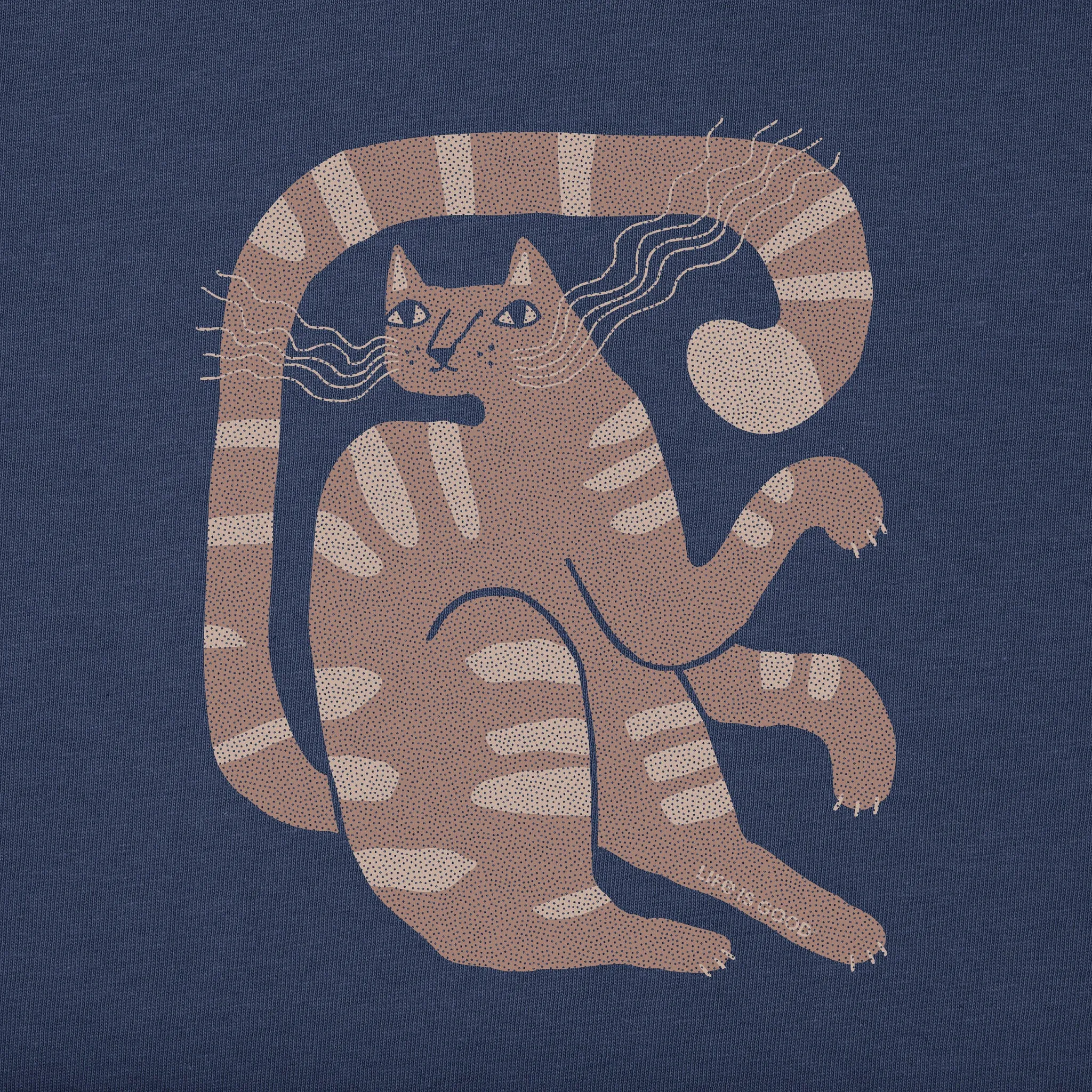 Women's Blue Cat Short Sleeve Tee Life is Good