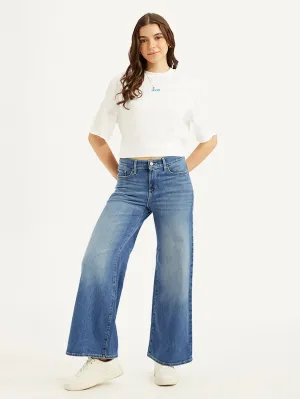 Women's Blue Flared Fit High Rise Jeans LEVI'S