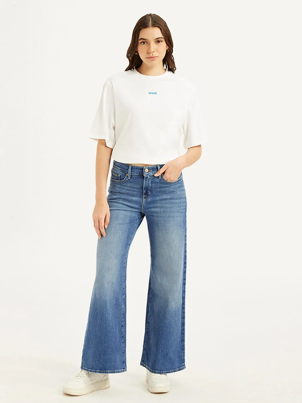 Women's Blue Flared Fit High Rise Jeans LEVI'S