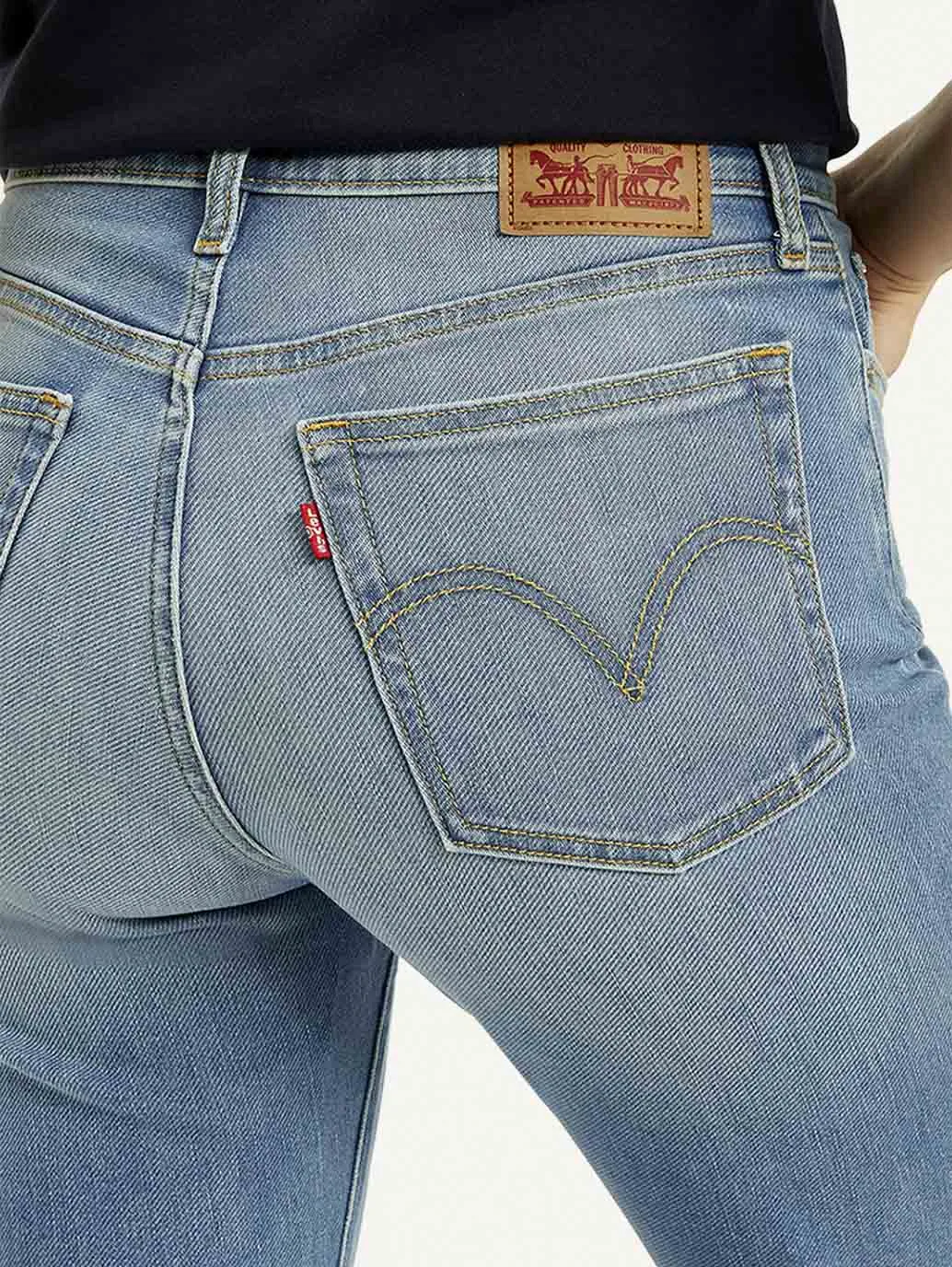 Women's Blue Straight Fit High Rise Jeans LEVI'S