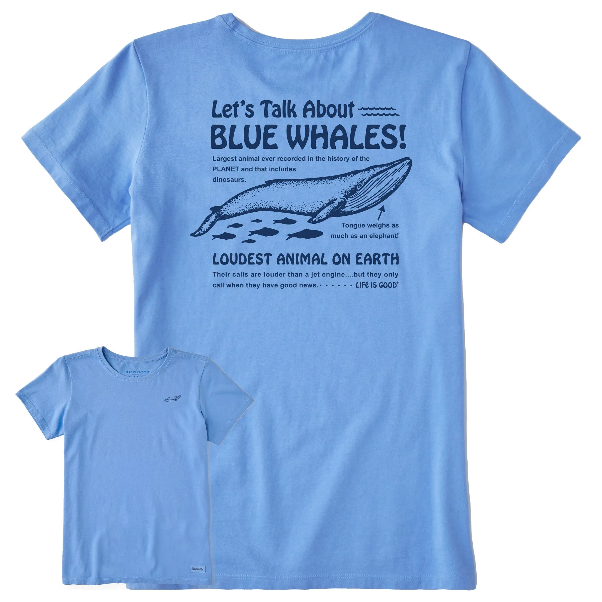 Women's Blue Whales Short Sleeve Tee Life is Good