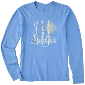 Women's Bluejays on Birch Trees Long Sleeve Crusher Tee Life is Good