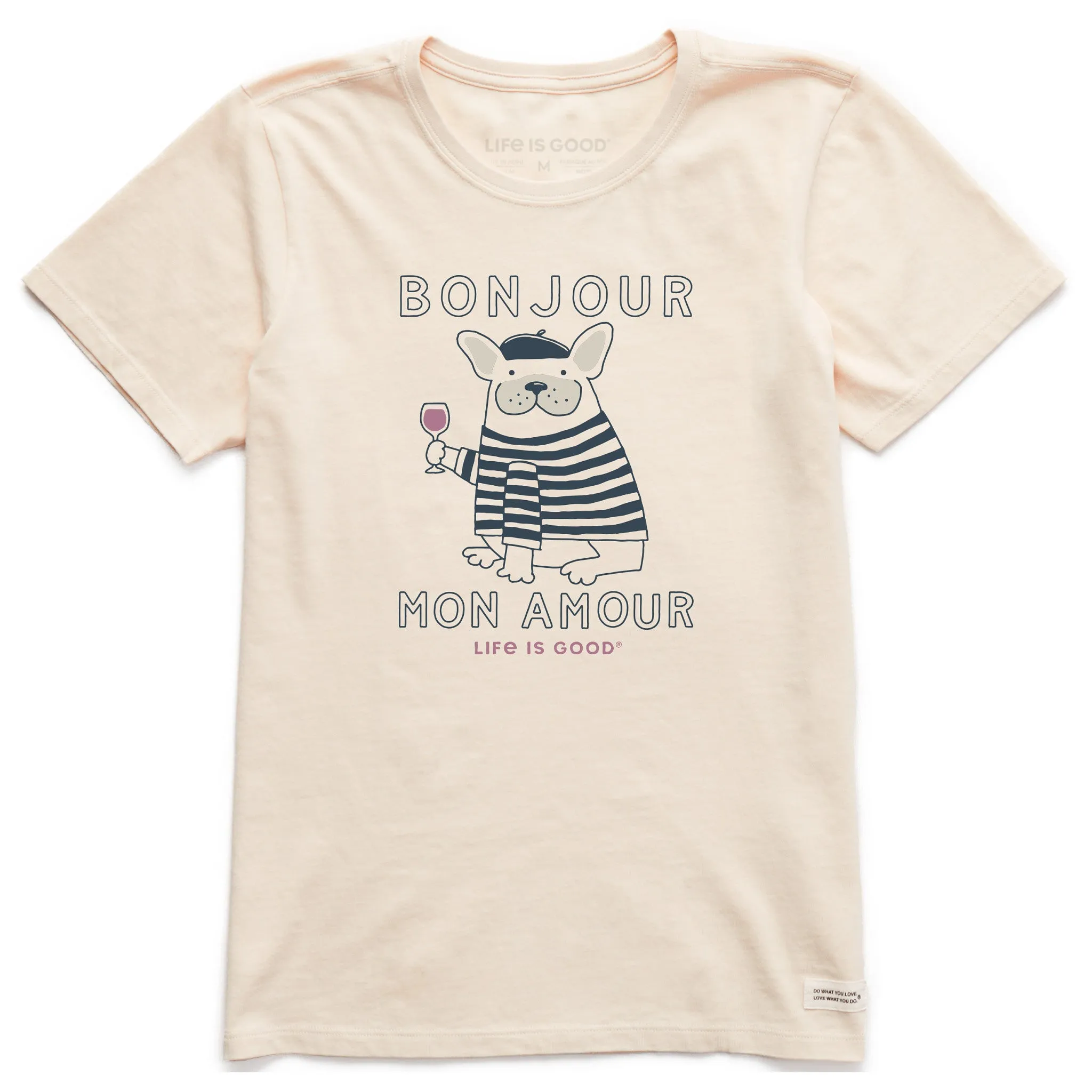 Women's Bonjour Mon Amour Short Sleeve Crusher Tee Life is Good