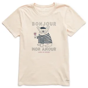 Women's Bonjour Mon Amour Short Sleeve Crusher Tee Life is Good