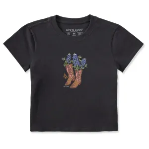 Women's Boots and Blue Bonnets Crusher-LITE Shrunken Tee Life is Good