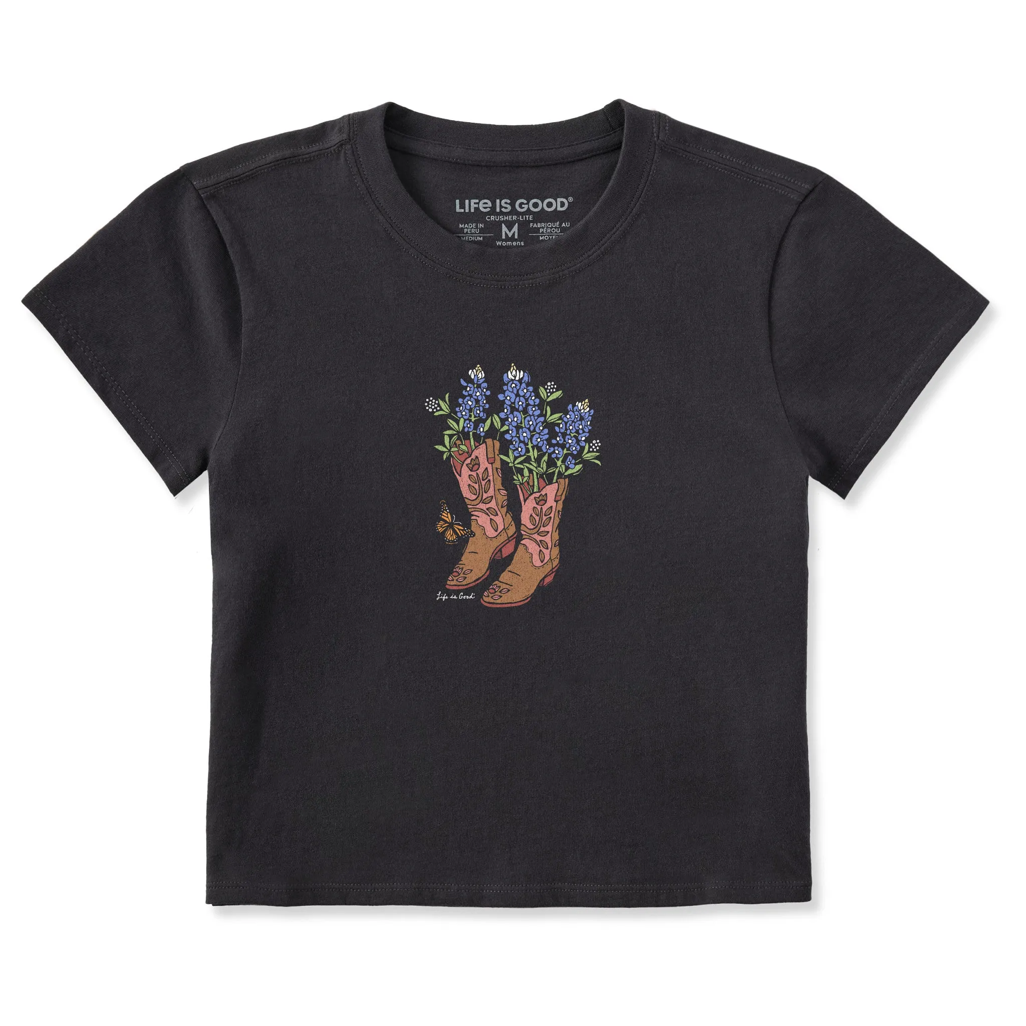 Women's Boots and Blue Bonnets Crusher-LITE Shrunken Tee Life is Good