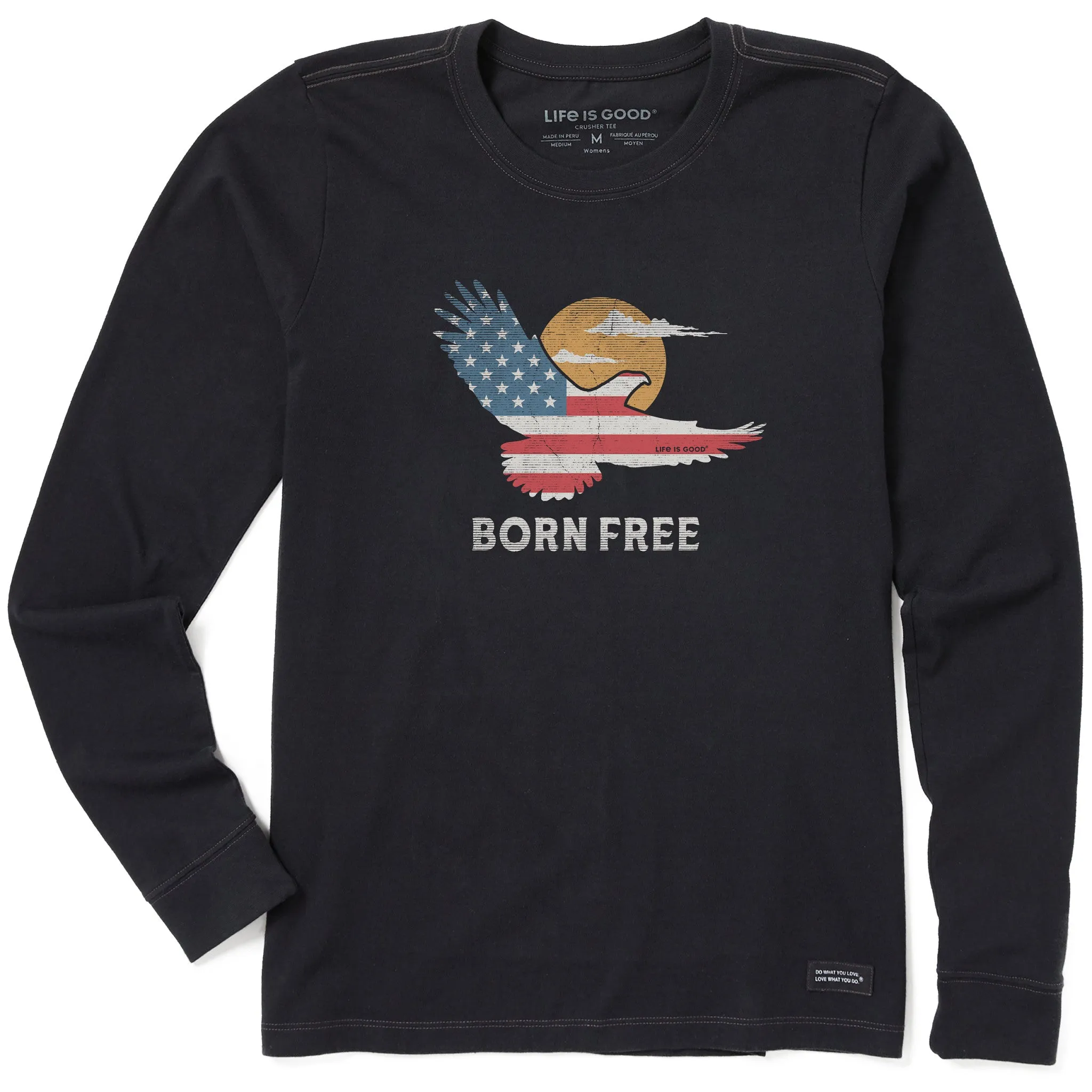 Women's Born Free Eagle Long Sleeve Crusher Tee Life is Good