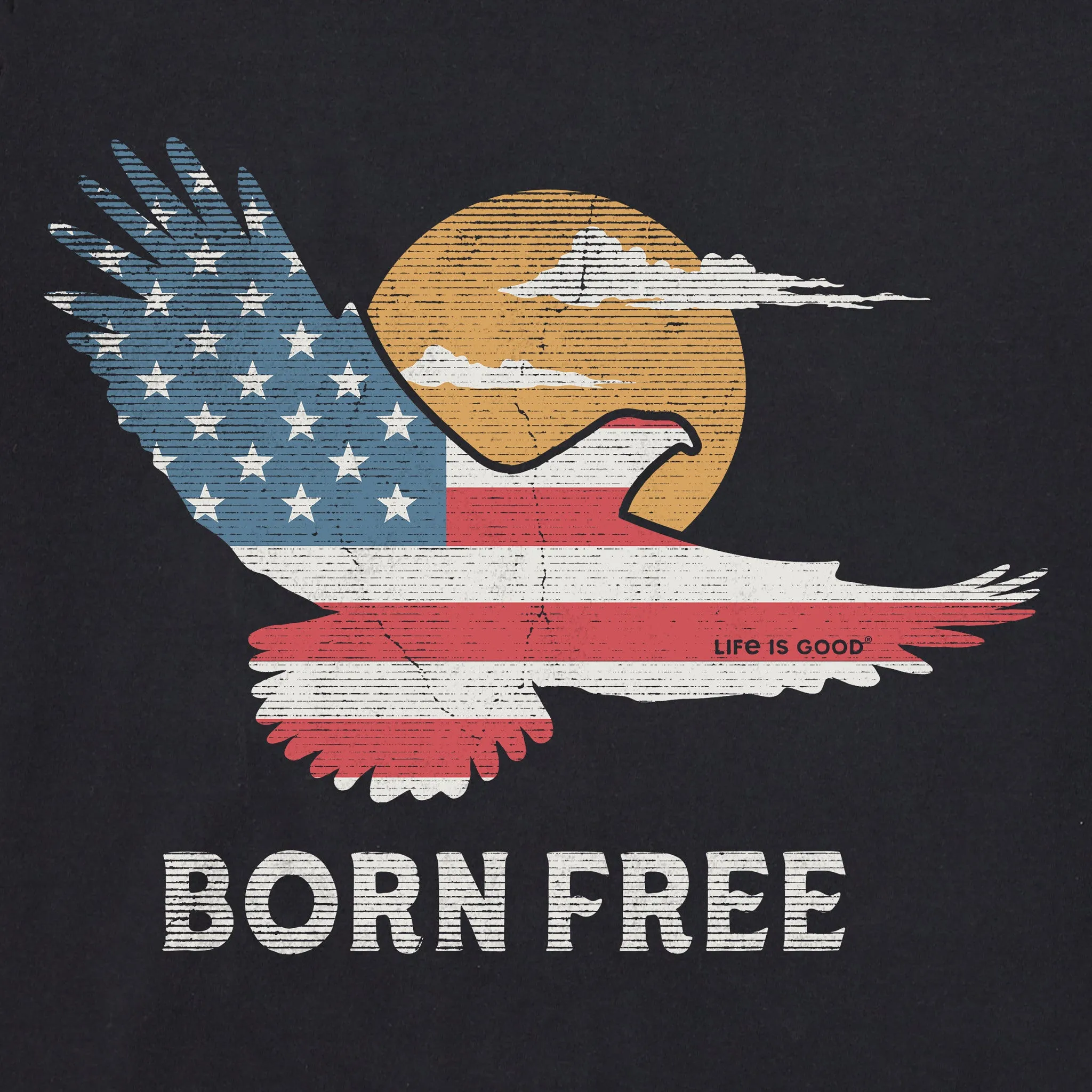 Women's Born Free Eagle Short Sleeve Crusher Tee Life is Good
