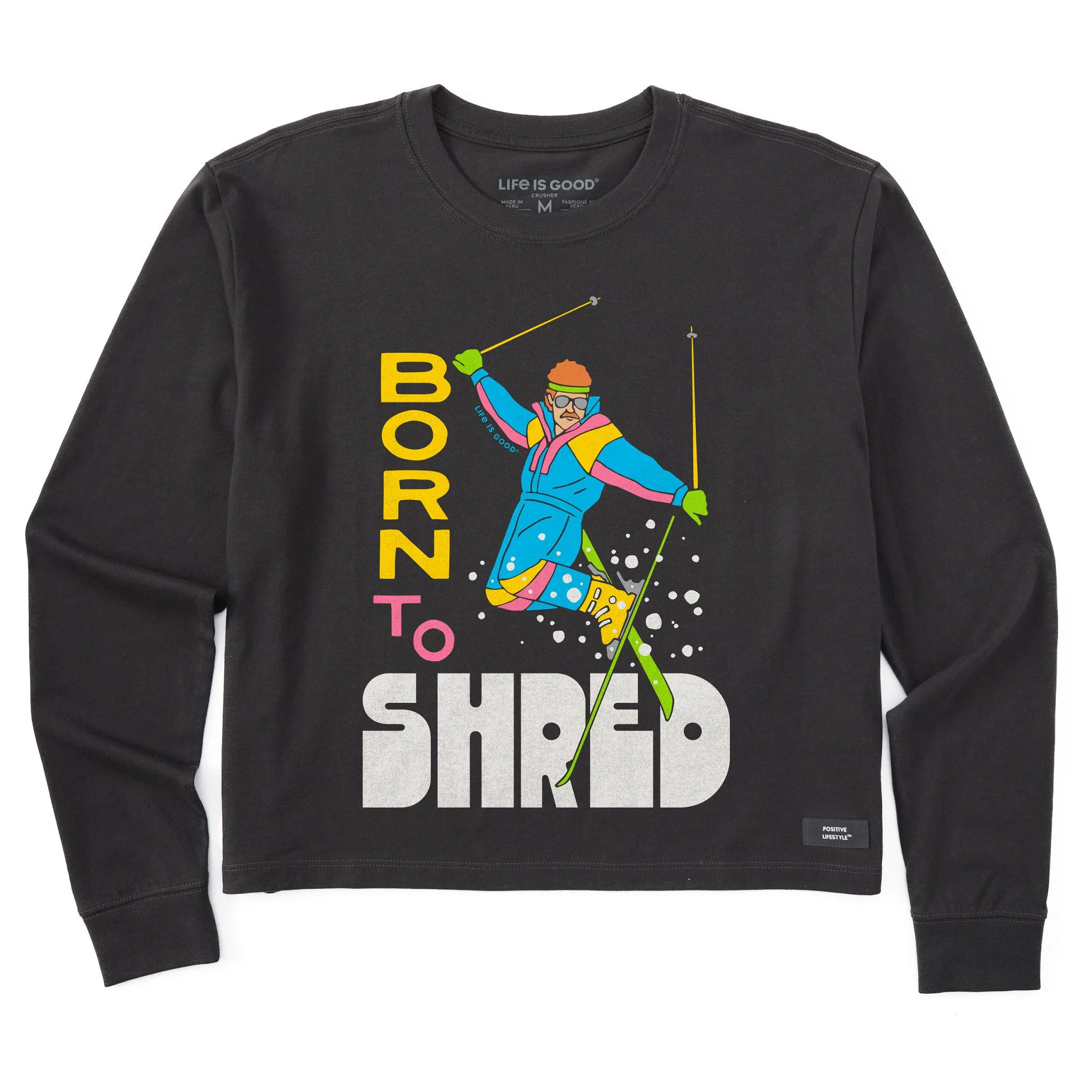Women's Born to Shred Long Sleeve Crusher Boxy Tee Life is Good