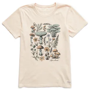 Women's Botanical Shrooms & Wildflowers Short Sleeve Crusher Tee Life is Good