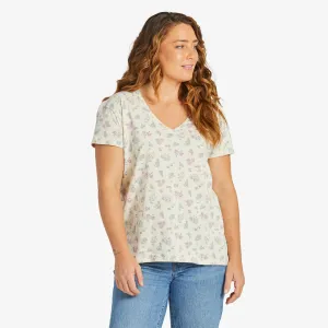 Women's Botanical Wildflower Pattern Crusher-LITE Easy Vee Life is Good