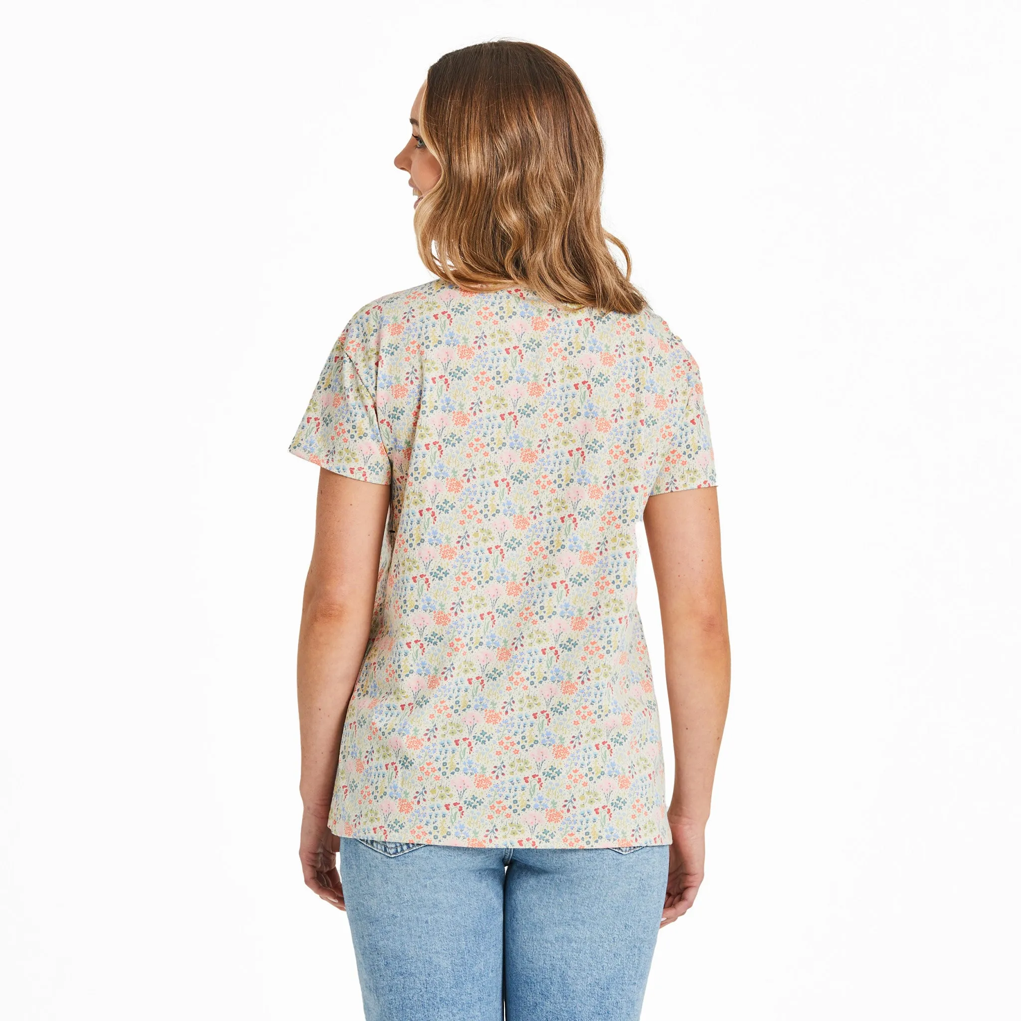 Women's Bouquet Garden Pattern Crusher-LITE Easy Tee Life is Good