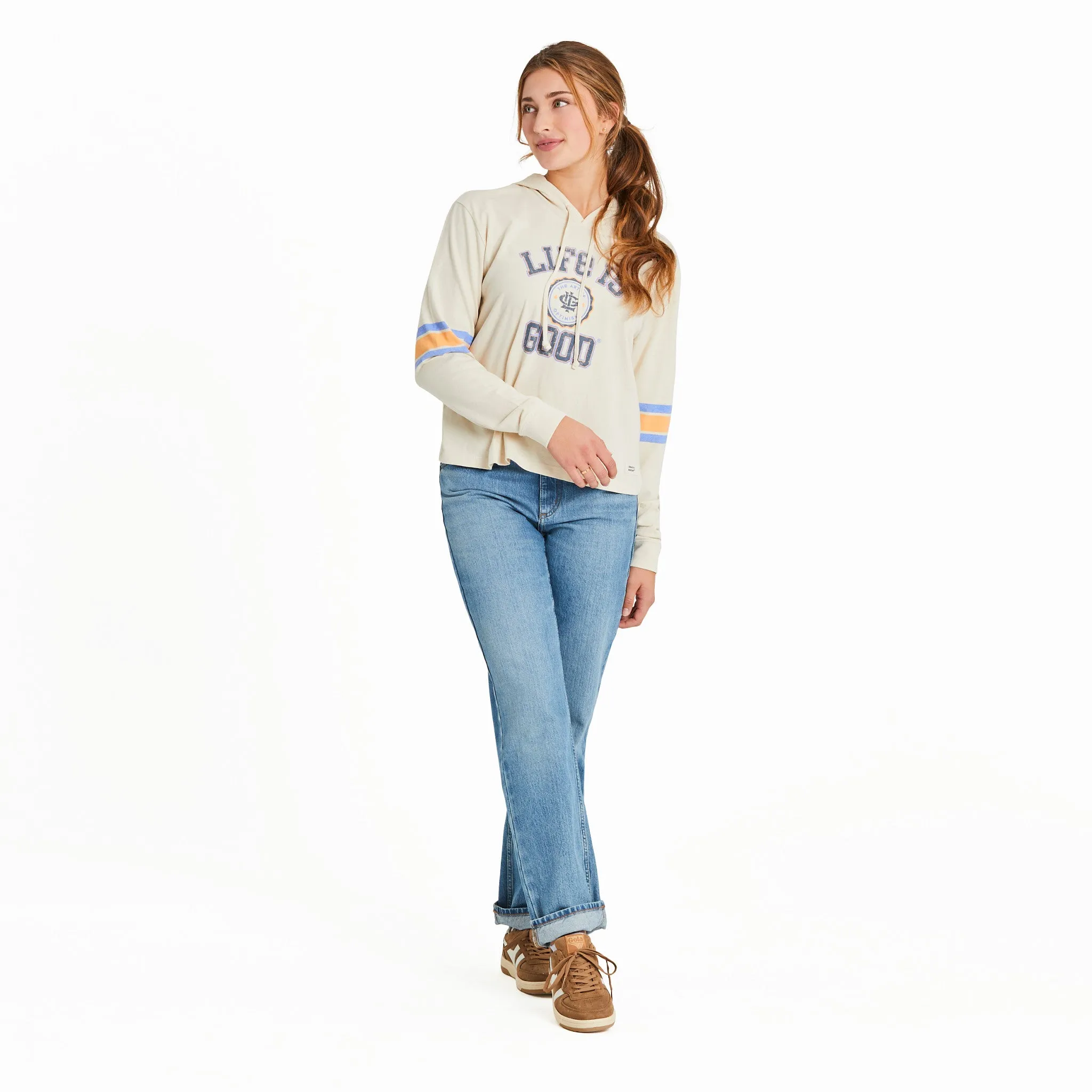 Women's Branded Seal Crusher Boxy Hoodie Life is Good