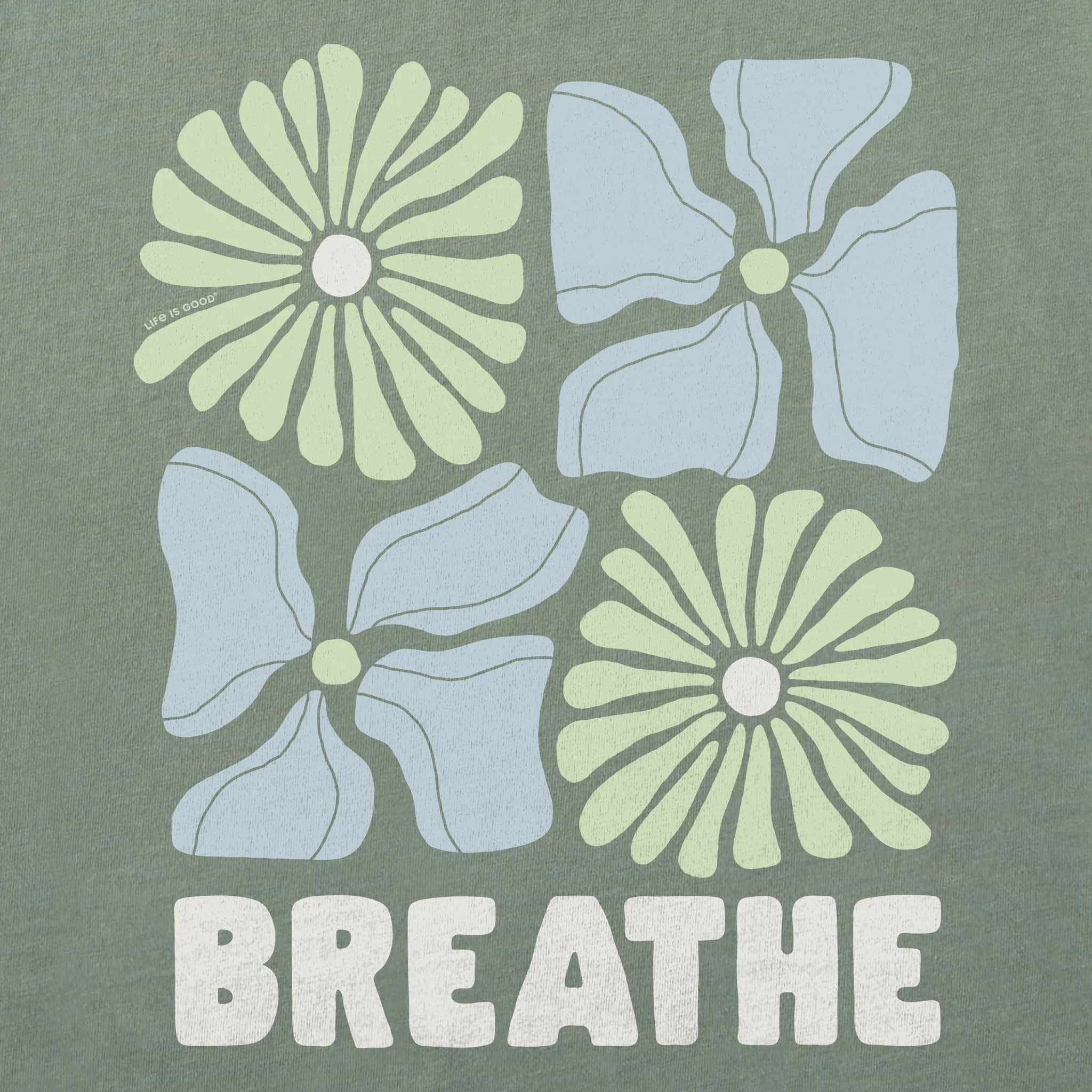 Women's Breathe Four Flowers Short Sleeve Crusher Boxy Tee Life is Good