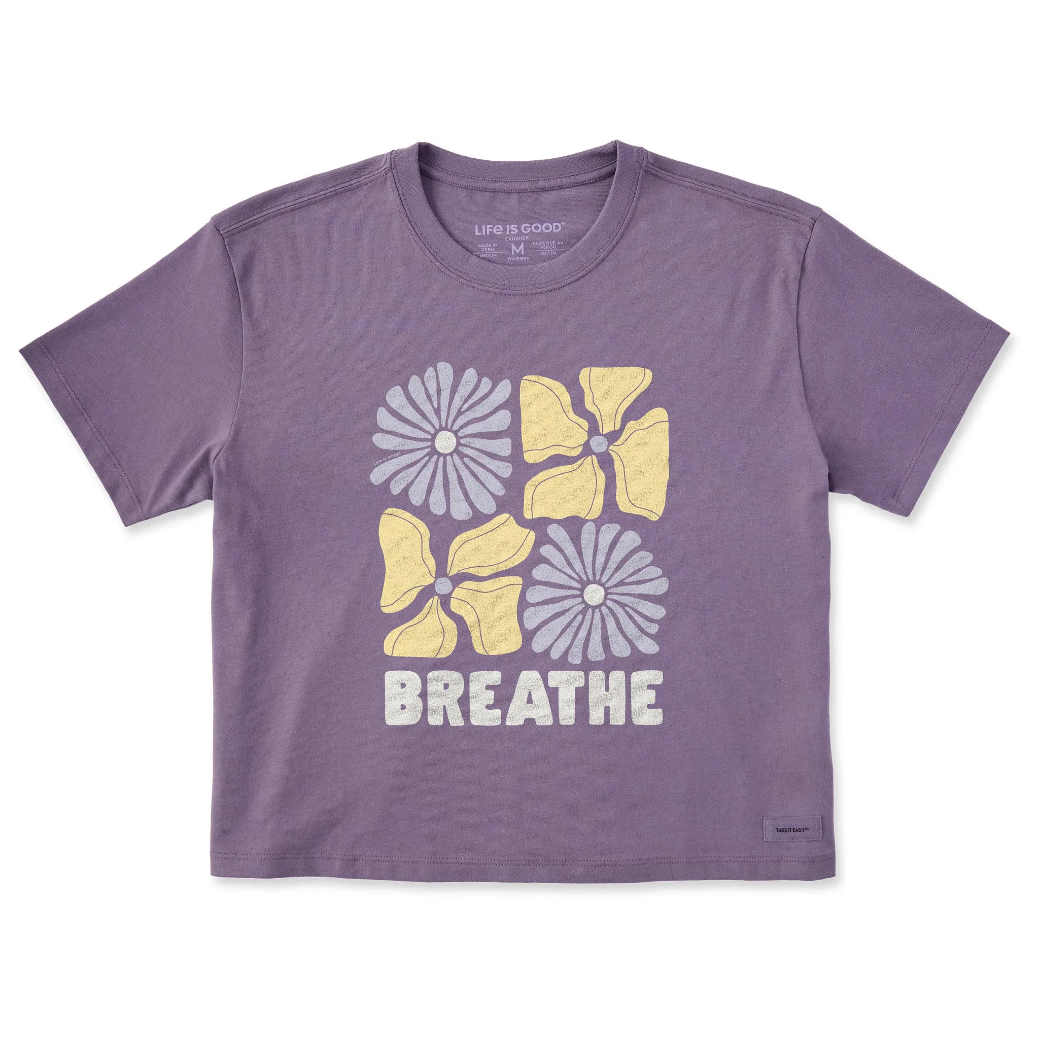Women's Breathe Four Flowers Short Sleeve Crusher Boxy Tee Life is Good