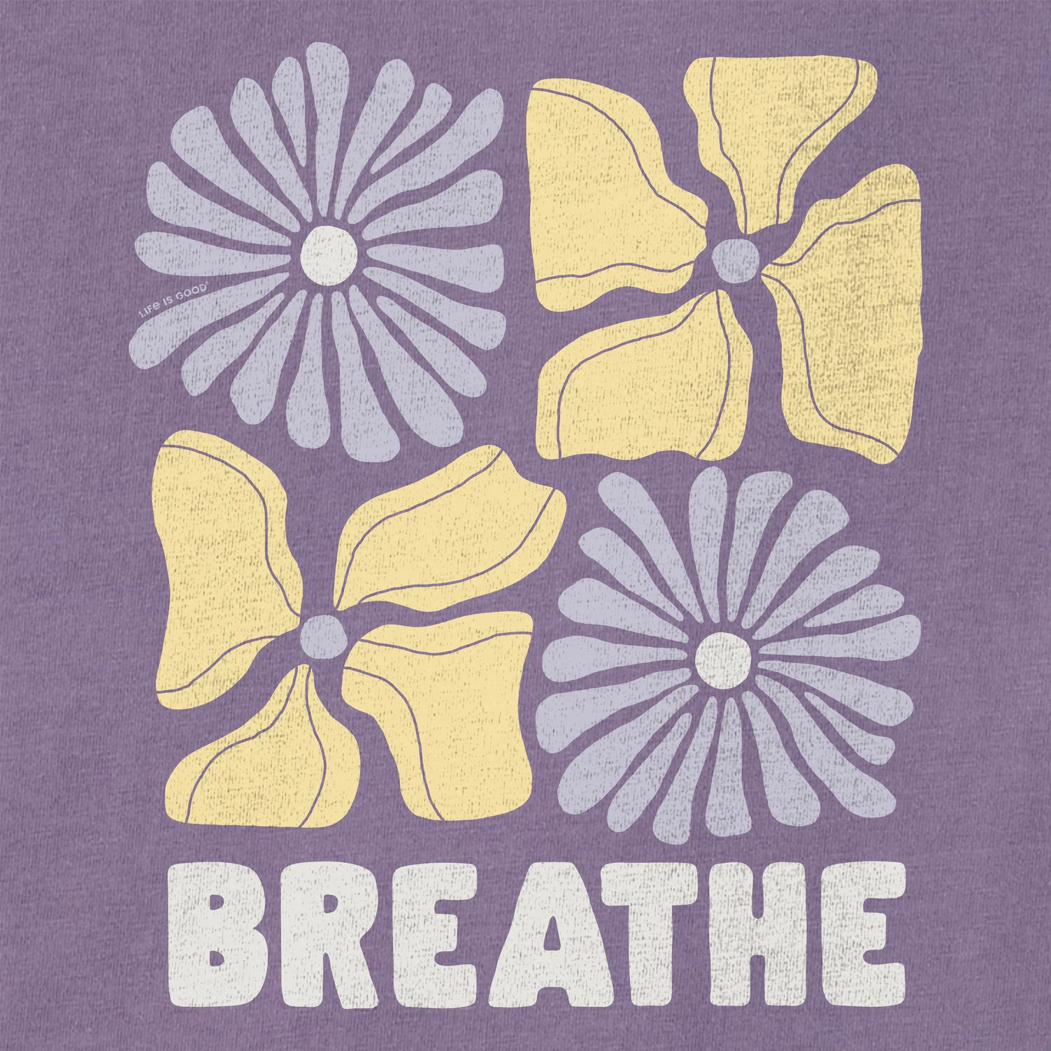 Women's Breathe Four Flowers Short Sleeve Crusher Boxy Tee Life is Good