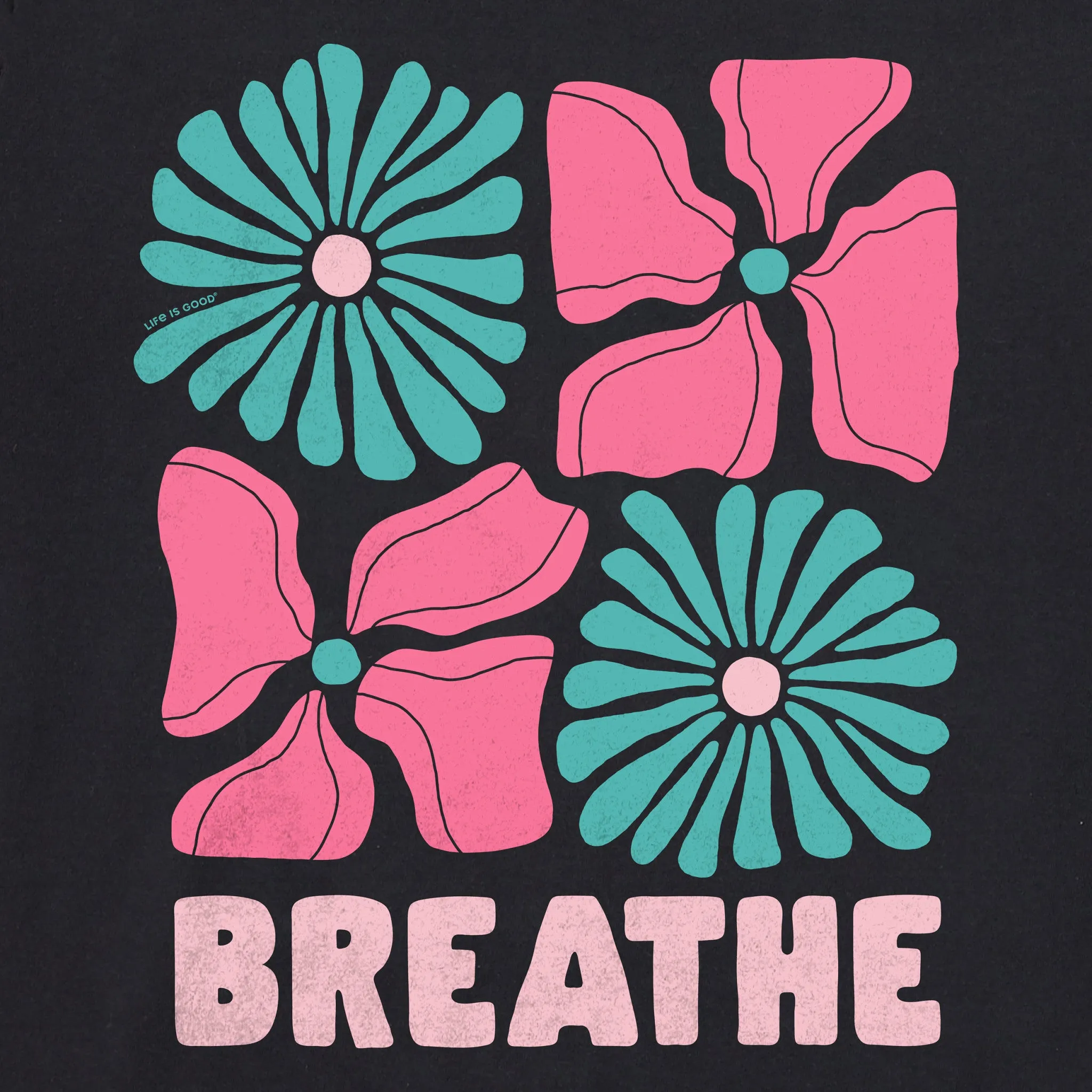 Women's Breathe Four Flowers Short Sleeve Crusher Tee Life is Good