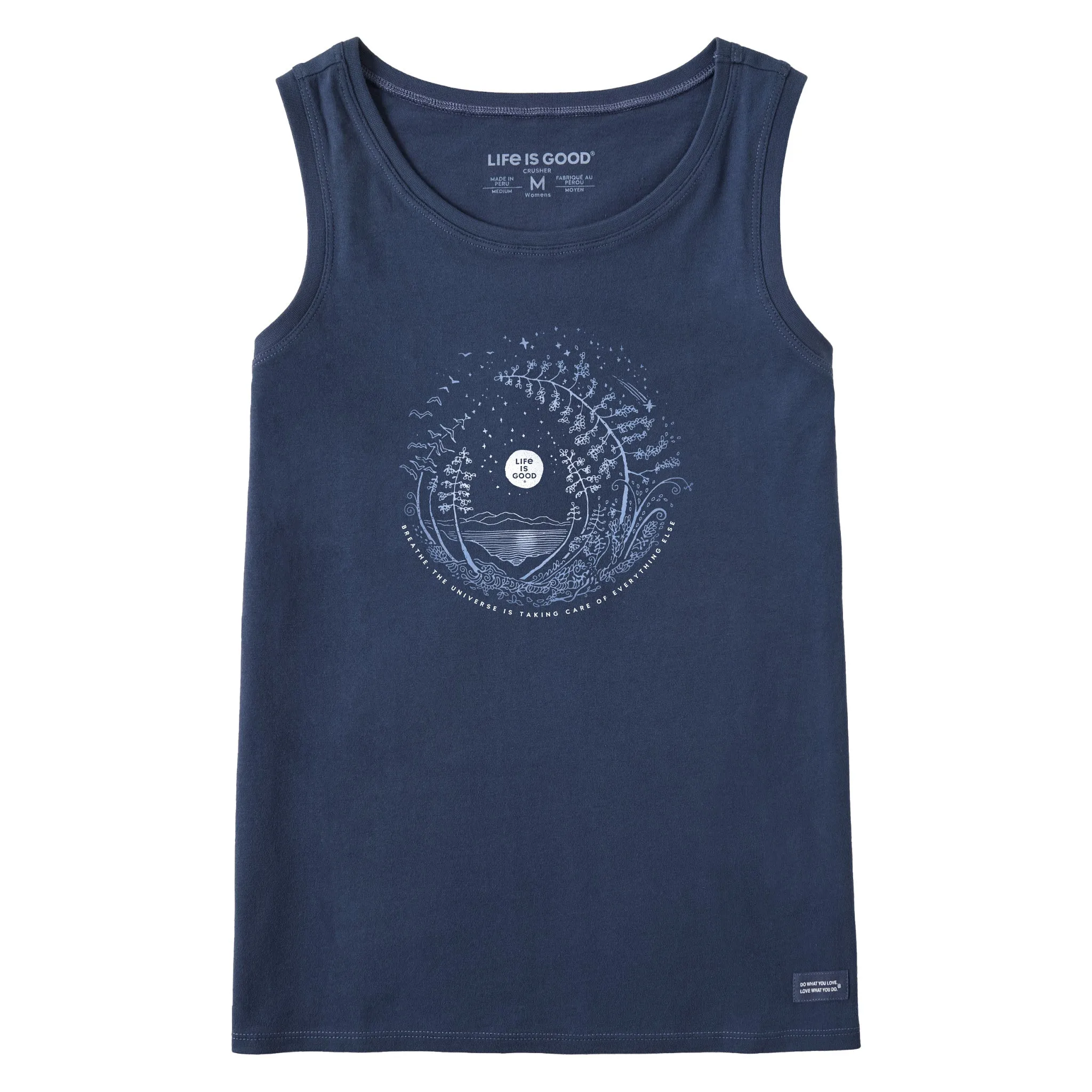 Women's Breathe Moon Evergreen Fern Crusher Tank Life is Good