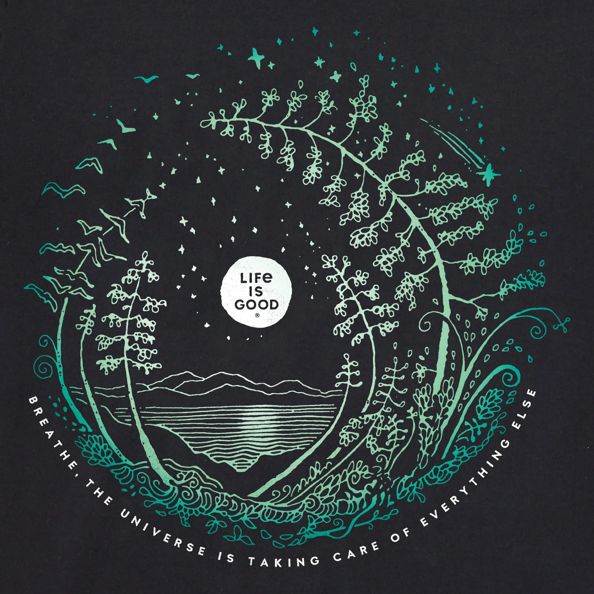 Women's Breathe Moon Evergreen Fern Crusher Tank Life is Good