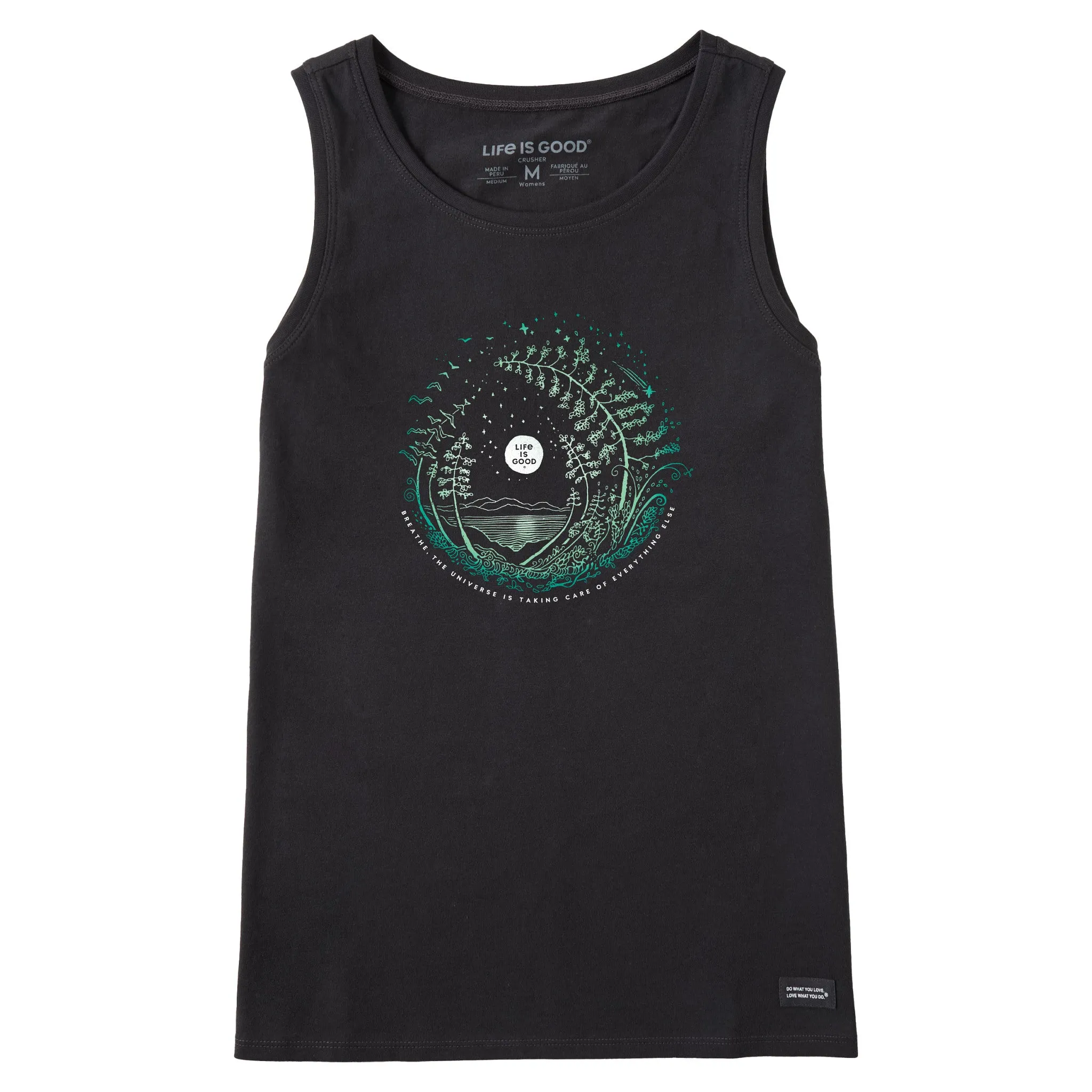 Women's Breathe Moon Evergreen Fern Crusher Tank Life is Good