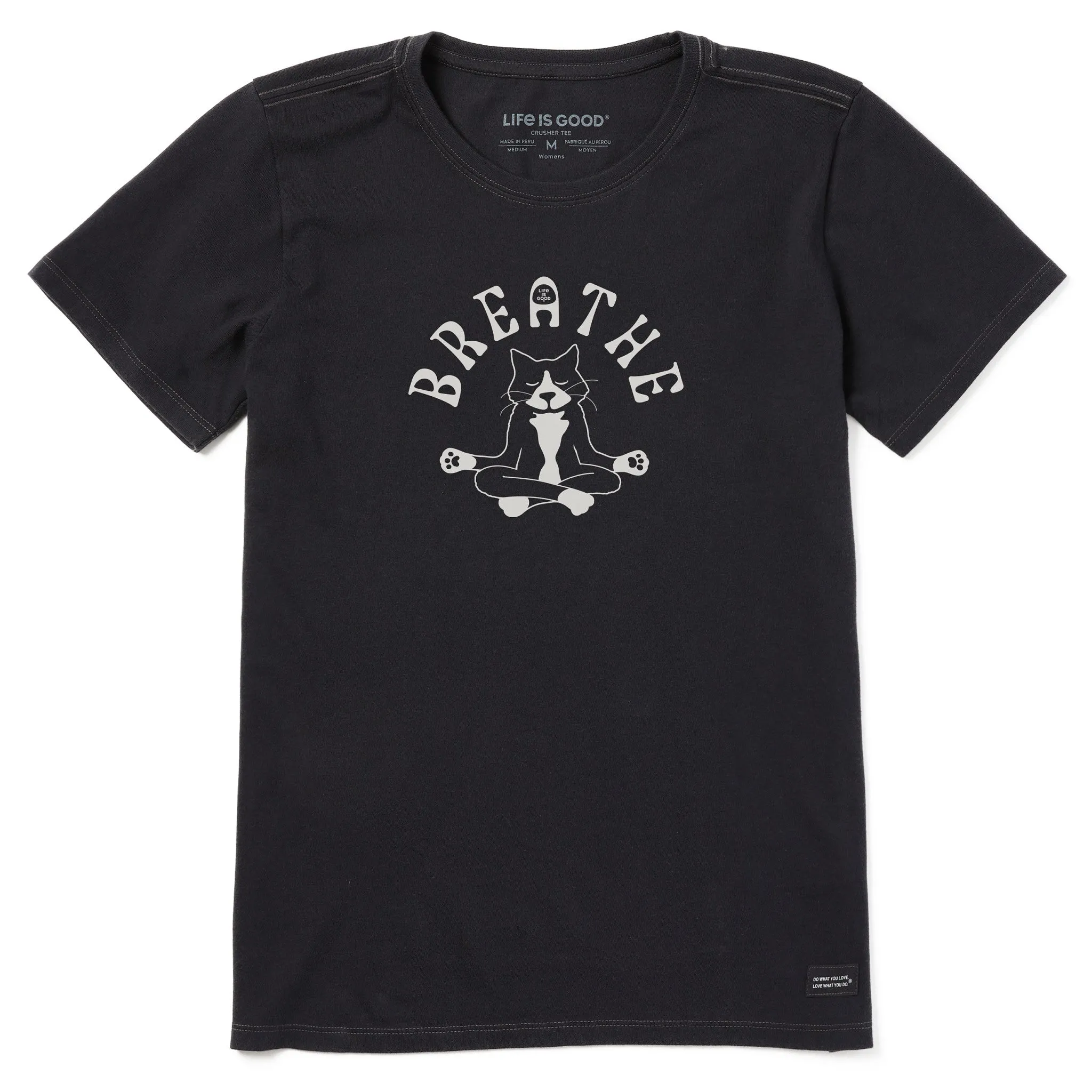 Women's Breathe Tuxedo Cat Short Sleeve Tee Life is Good