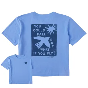 Women's But What if You Fly? Short Sleeve Crusher Boxy Tee Life is Good
