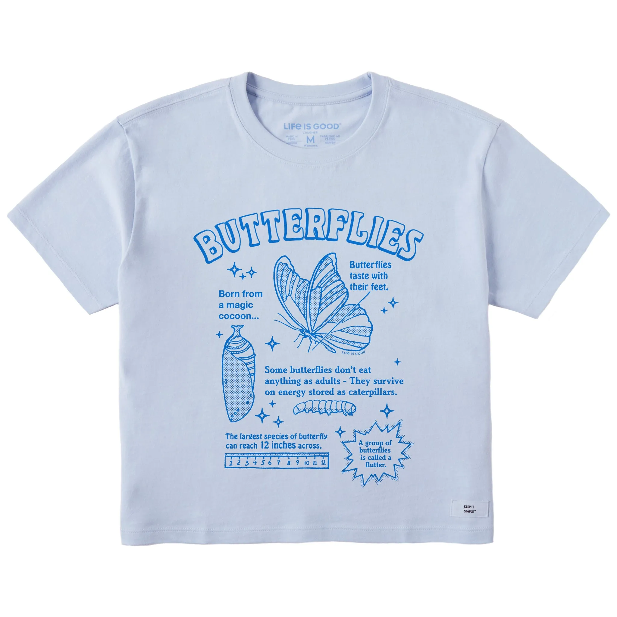 Women's Butterflies are Amazing Short Sleeve Crusher Boxy Tee Life is Good