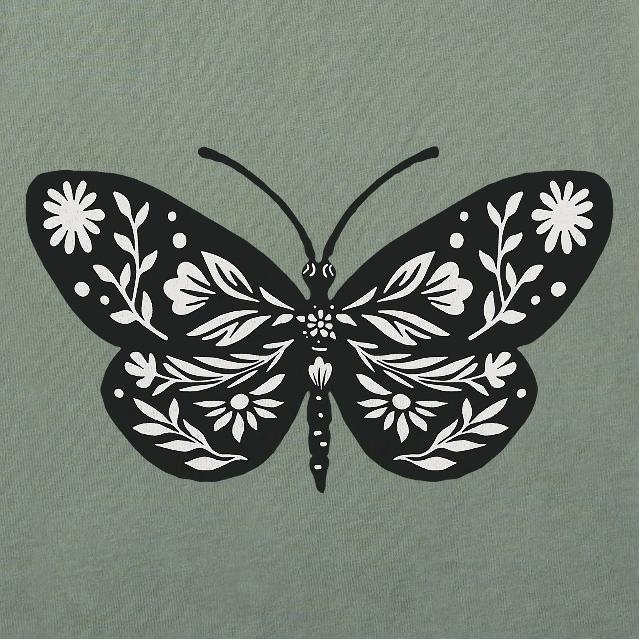Women's Butterfly Floral Mini Crusher-LITE Shrunken Tee Life is Good