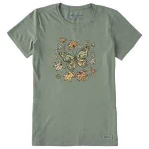 Women's Butterfly in Fall Short Sleeve Crusher Tee Life is Good